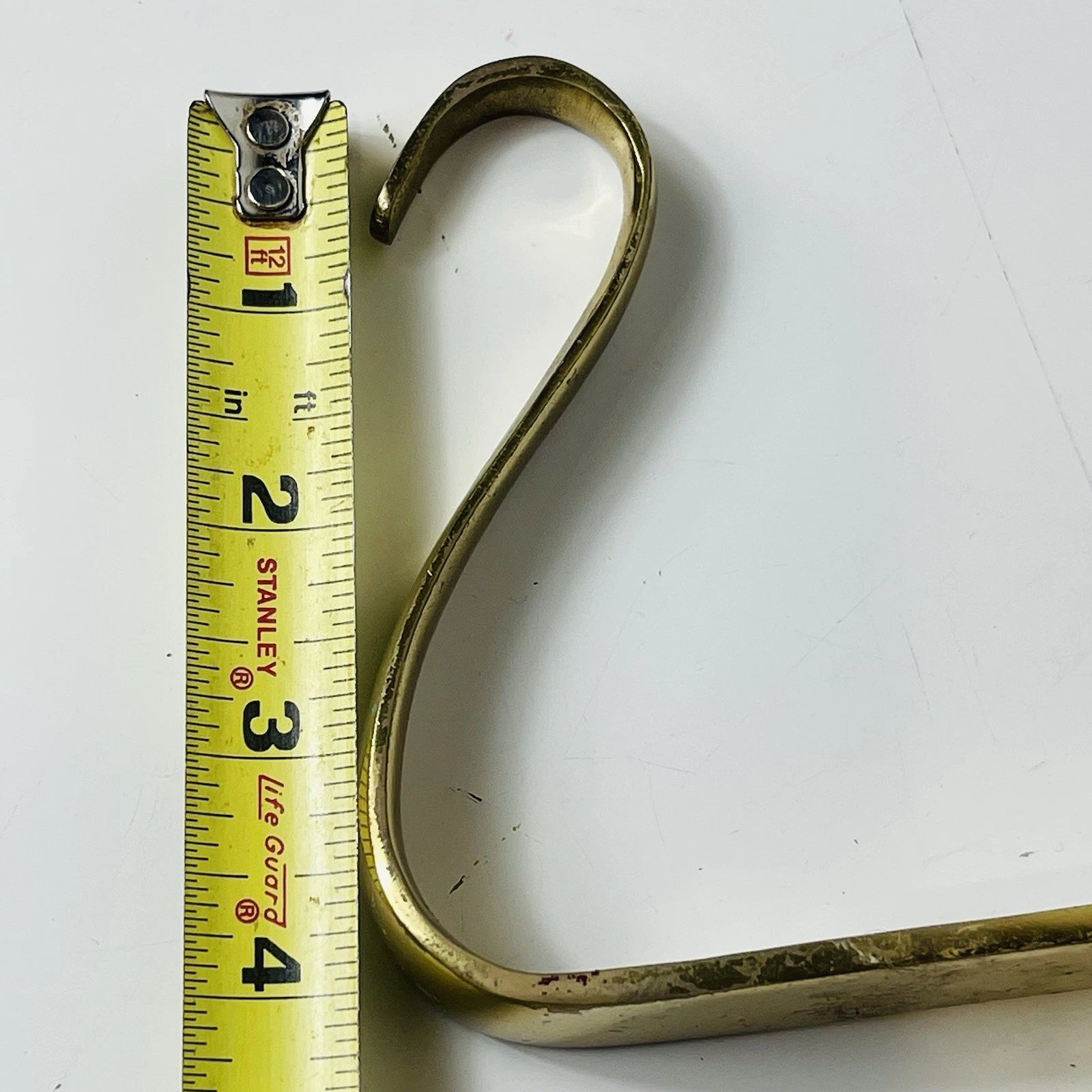 Santa Claus Brass Stocking Hanger Christmas Hook Holder Holiday Wreath And Staff