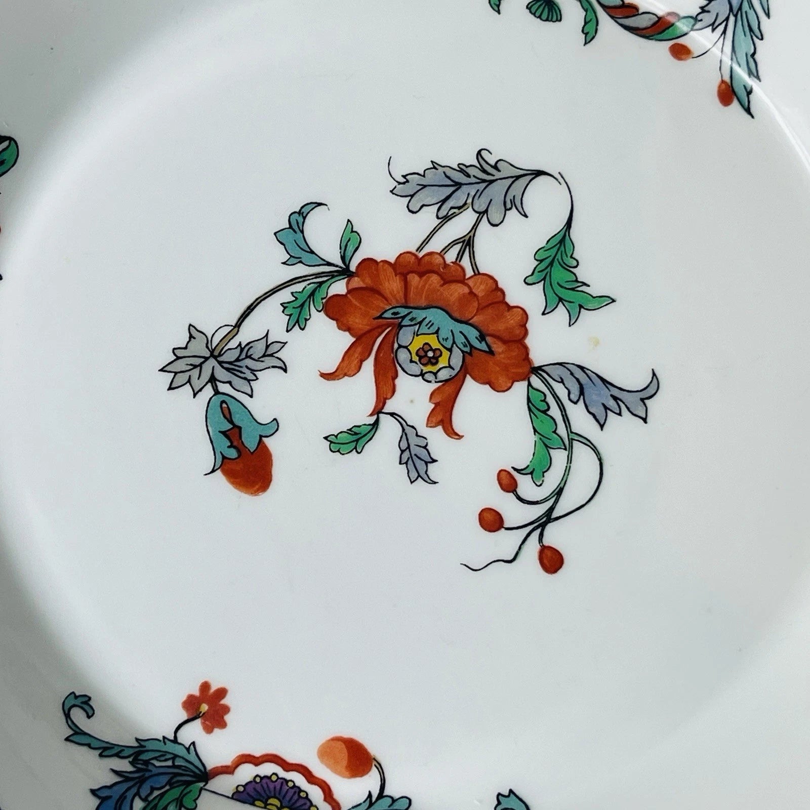 Vintage Porcelaine de Paris Pavot Plate With Handles Multicolor Floral Decor