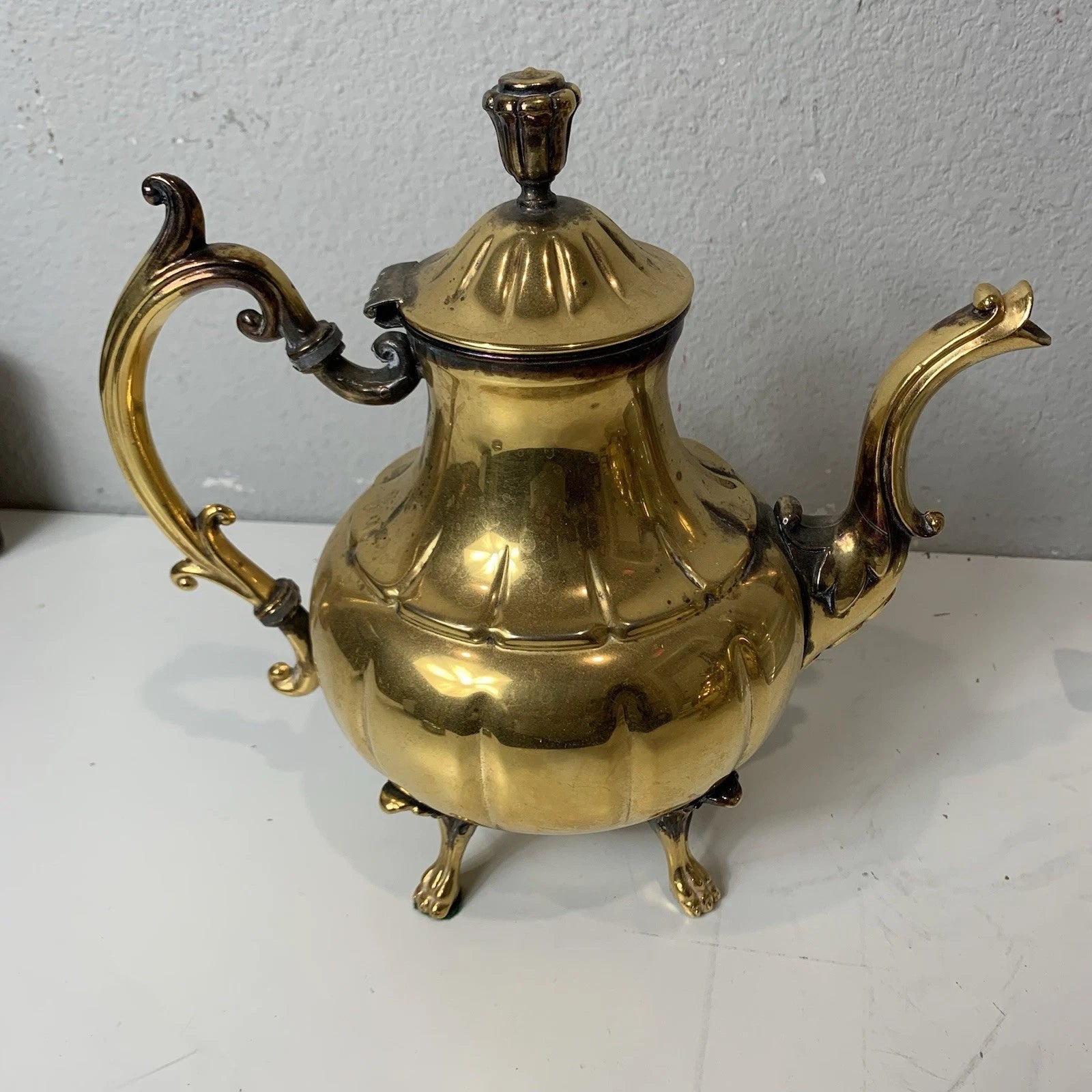 Vintage Commonwealth Silver Inc Gold 24k Electroplated Teapot