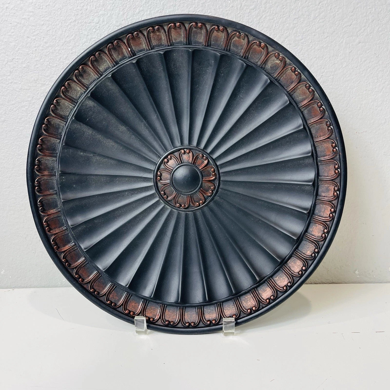 Rustic Style Wood Circle Black Brown Farmhouse Style Accent Wall Home Office Dec