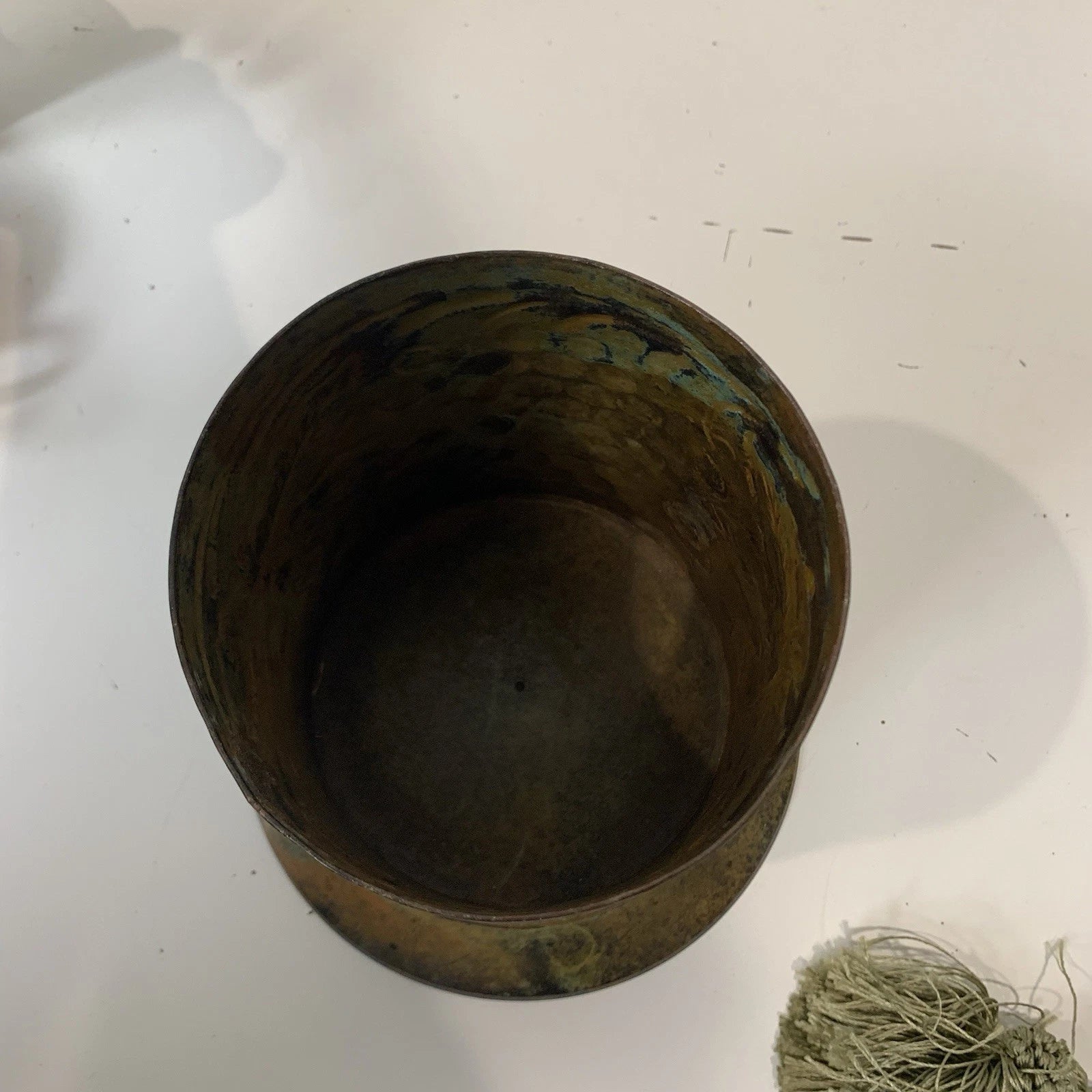 Japanese Style Tea Tin Canister Caddy With Decorative Rope