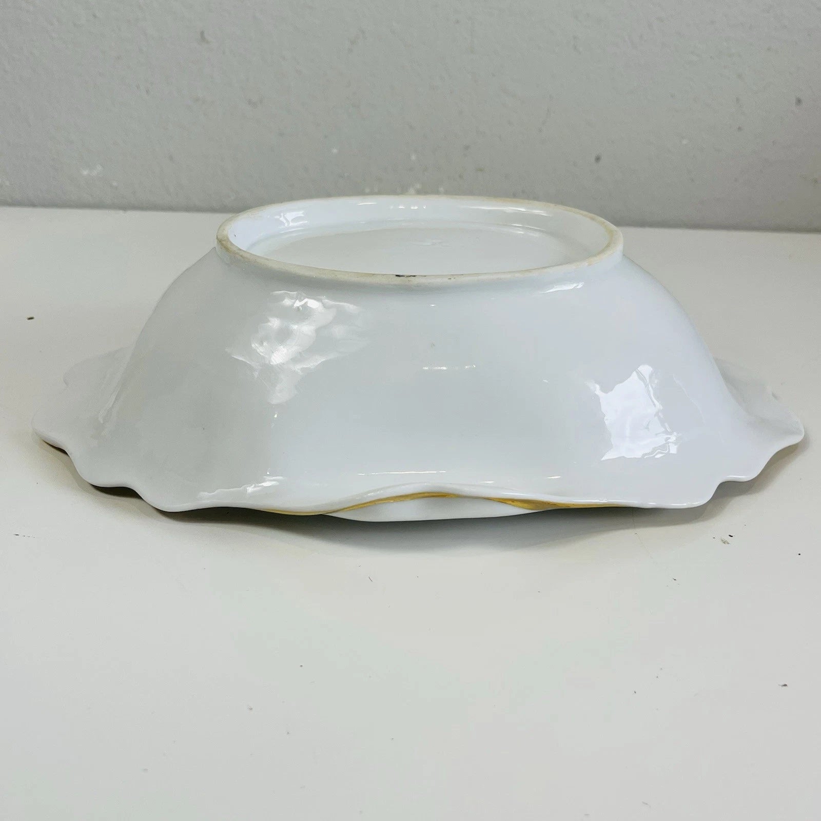 Royal Worcester Style Eve Sham Gold Eared Oval Tray Platter Accent Decorative