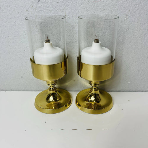 Accent Gold Glass Cup Candle Holder Wedding Party Table Event Anniversary Set 2