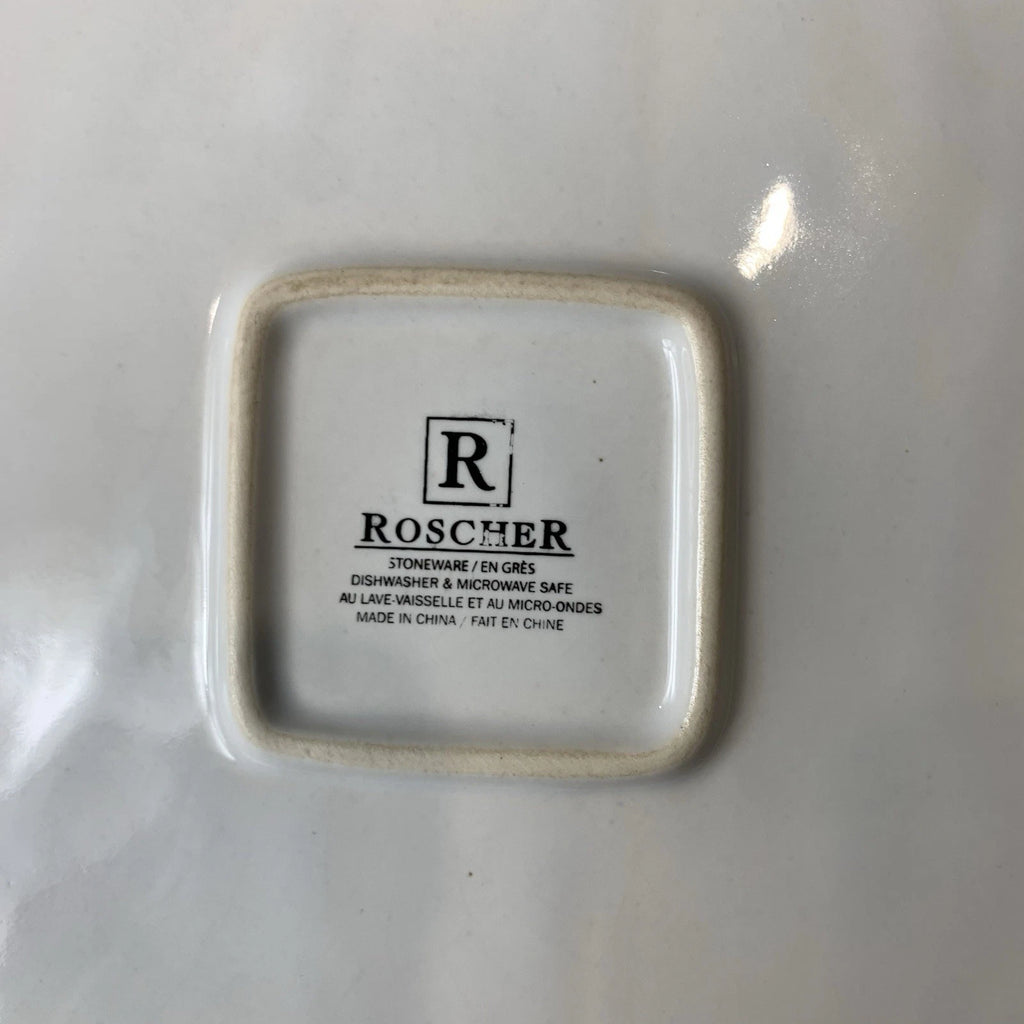 Roscher Lorelei 10.5" Square Blue Green Turquoise Crackled Dinner Plate