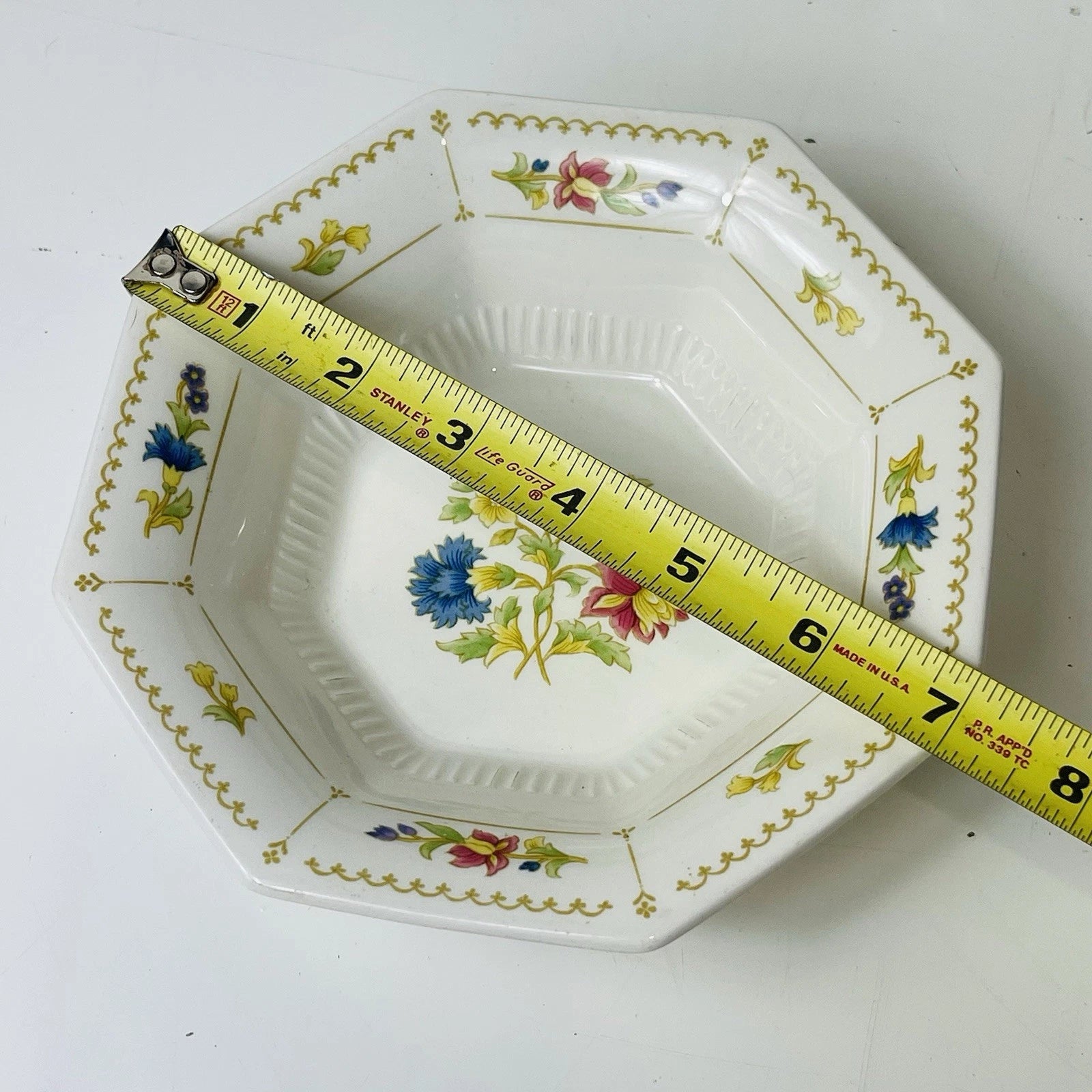 Set Of 2 Nikko Classic Collection Magenta Cereal Bowls Octagon Made Japan