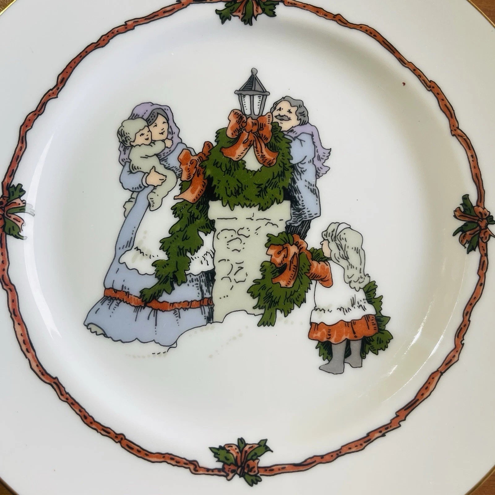 Fitz and Floyd "Deck the Halls" Collectible Salad Plate Set of Two - Decorative.