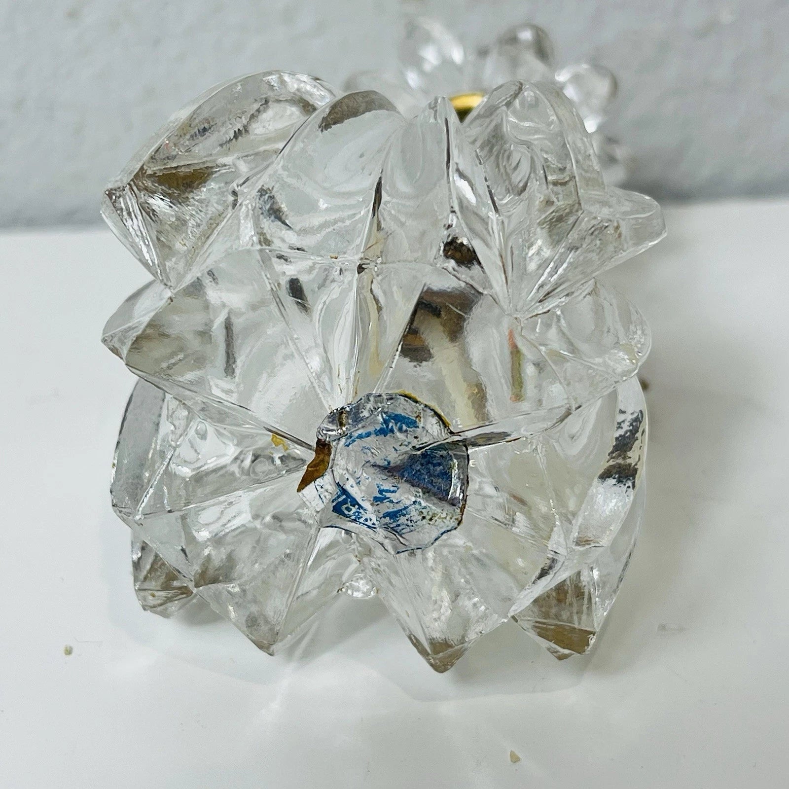Clear Glass Perfume Bottle with Metal Flower & Rhinestone Pump Accent – Decorative