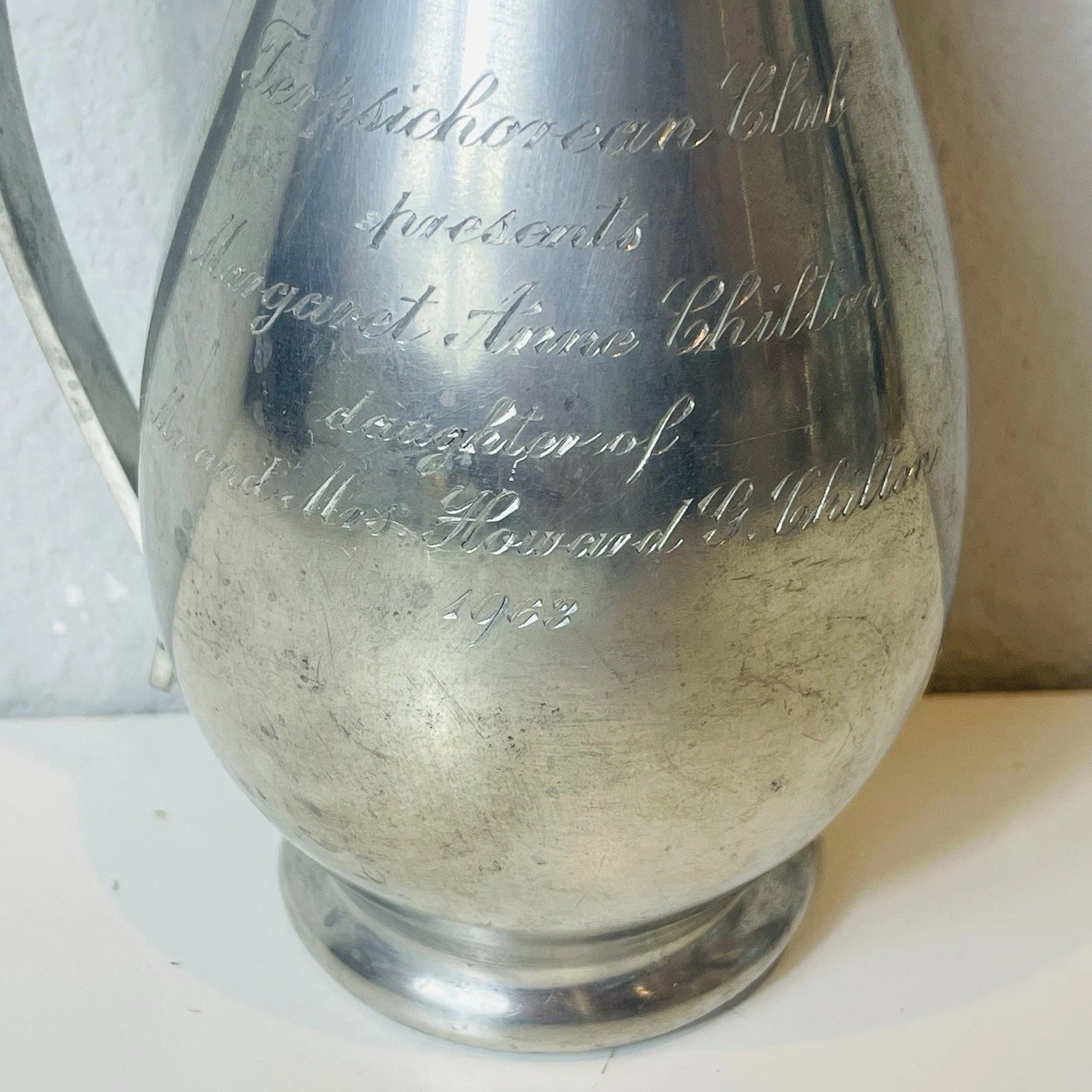 Imperfect Vintage Mid Century Royal Holland Pewter Championship Trophy 1963