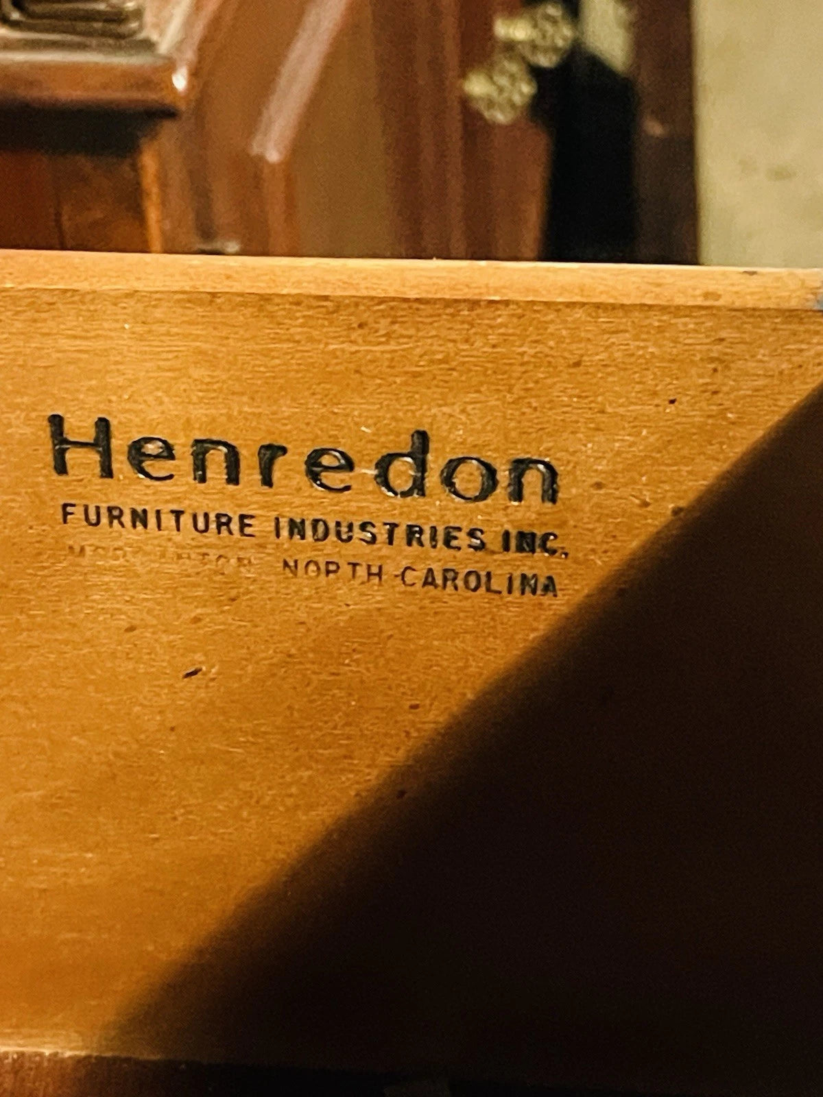 Vintage Henredon Blue & Gold Bombe China Cabinet Hutch