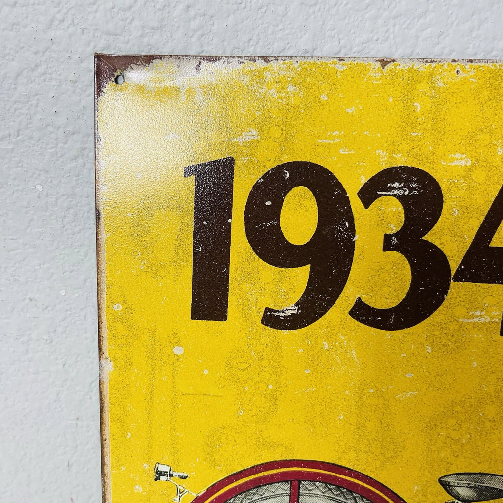 Tin Sign Decorative Sign 1934 Indian Motorcycle Accent Decor