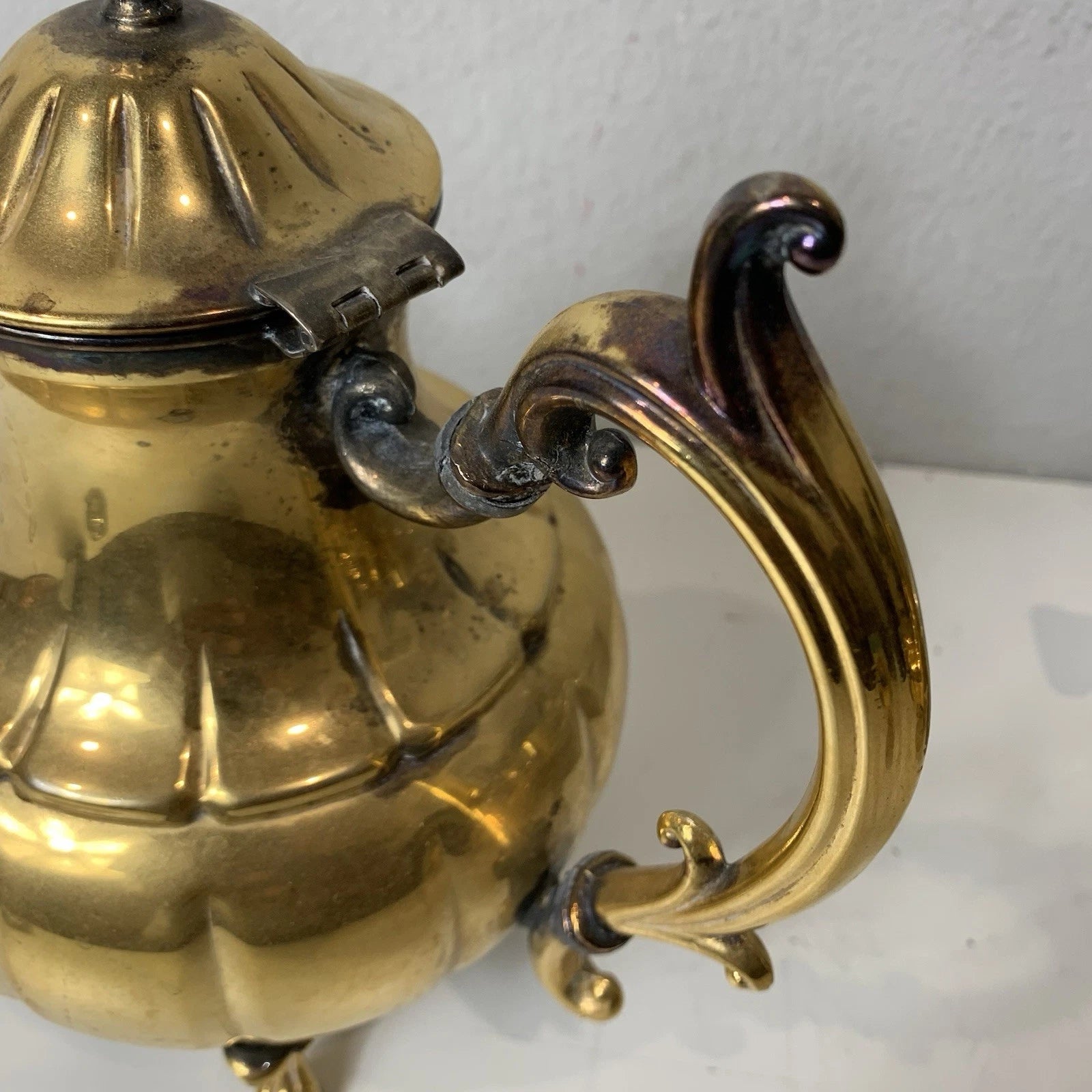 Vintage Commonwealth Silver Inc Gold 24k Electroplated Teapot