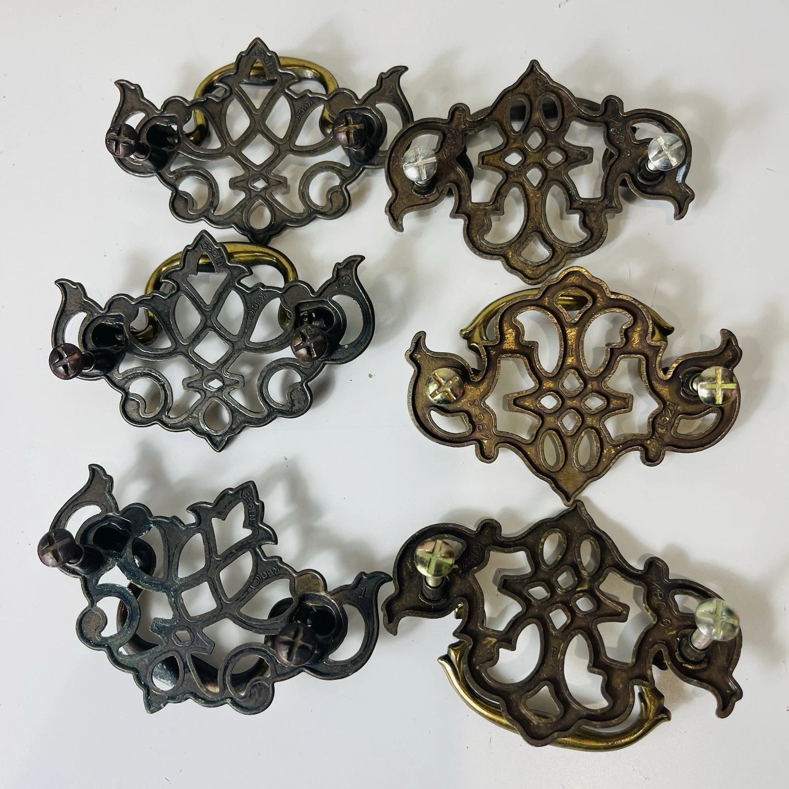 Antique-Style French Country Drawer Pulls | Intricate Metal Craftsmanship | Set of 6 | KBC Hardware