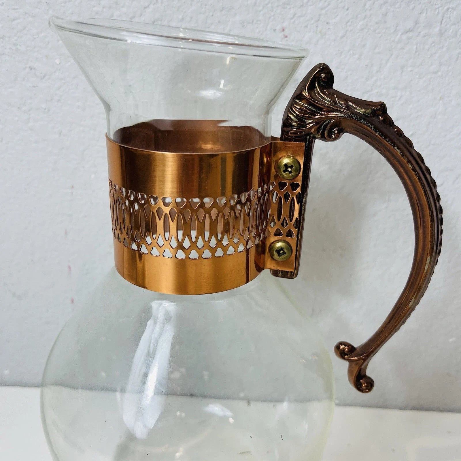Vintage Copper & Brass Coffee/Tea Carafe with Lid – Home & Office Décor for Arts & Crafts Enthusiasts