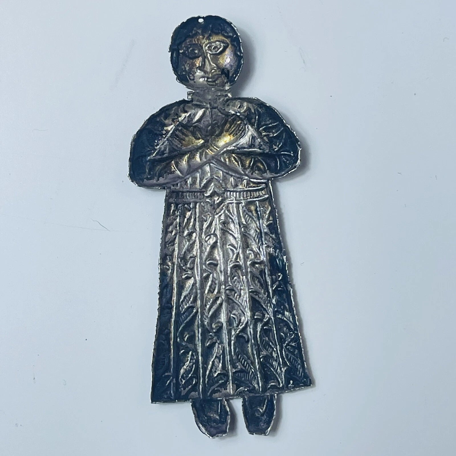 Egyptian Ornament Silver Tone Mold RARE Marked DDYY! Collectible!