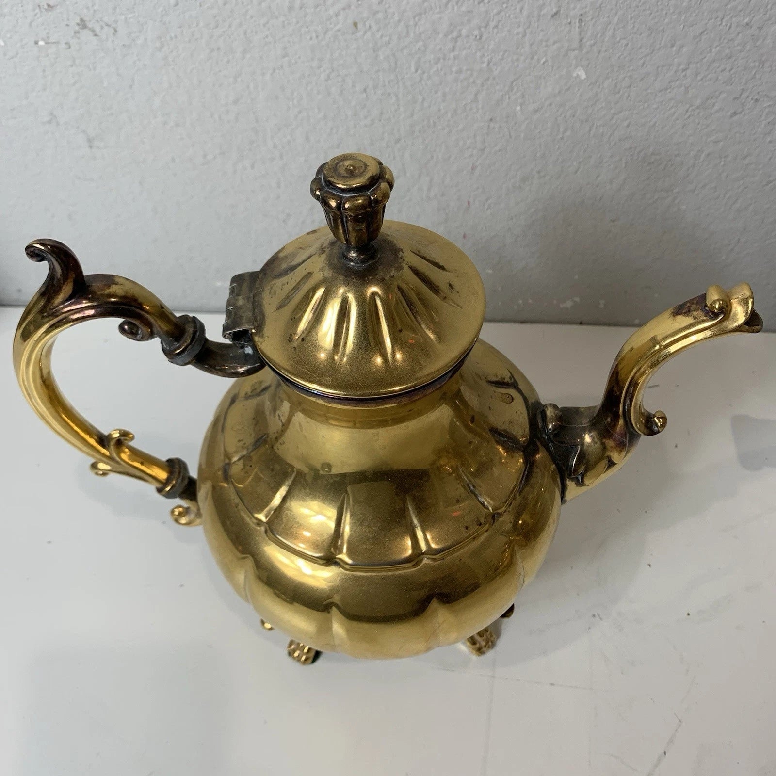 Vintage Commonwealth Silver Inc Gold 24k Electroplated Teapot