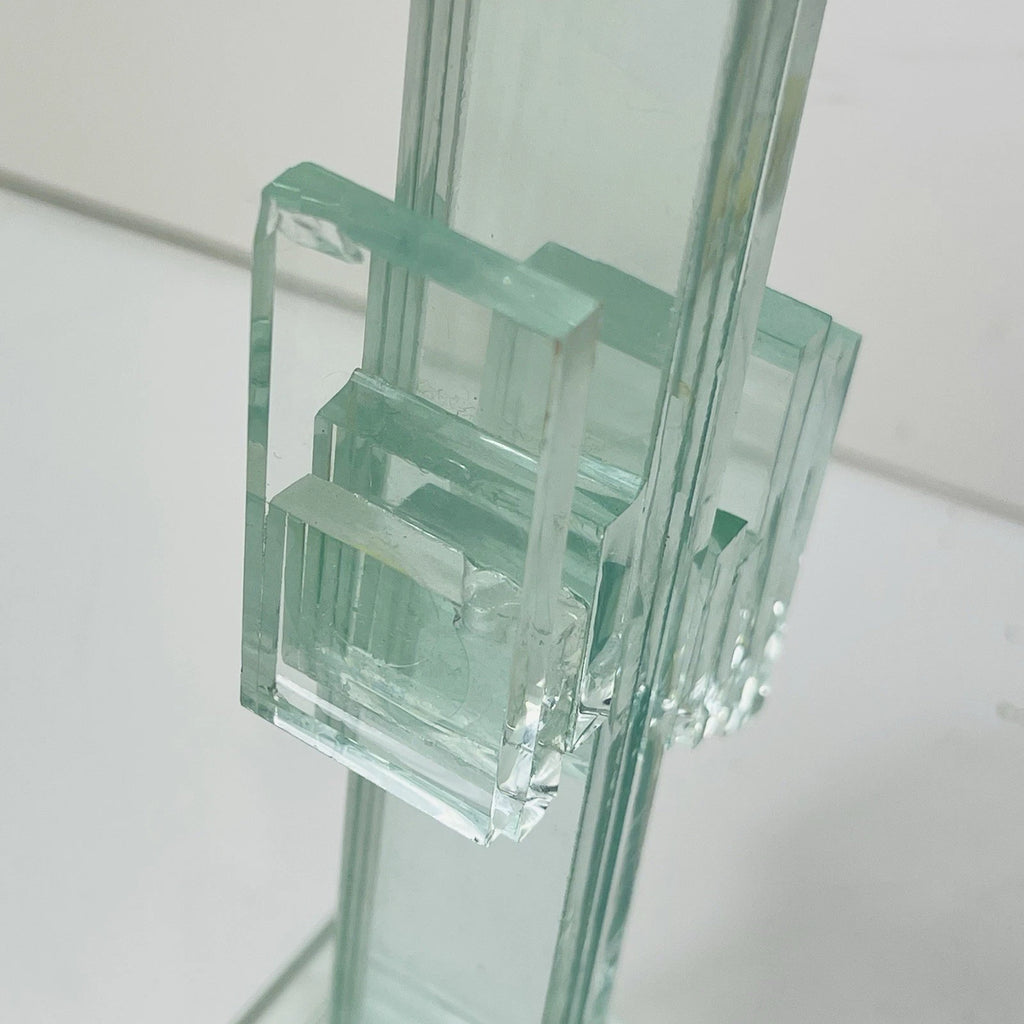 Stacked Art Glass Clear Cactus Figurine Sculpture Southwest Folk Art Statue Deco