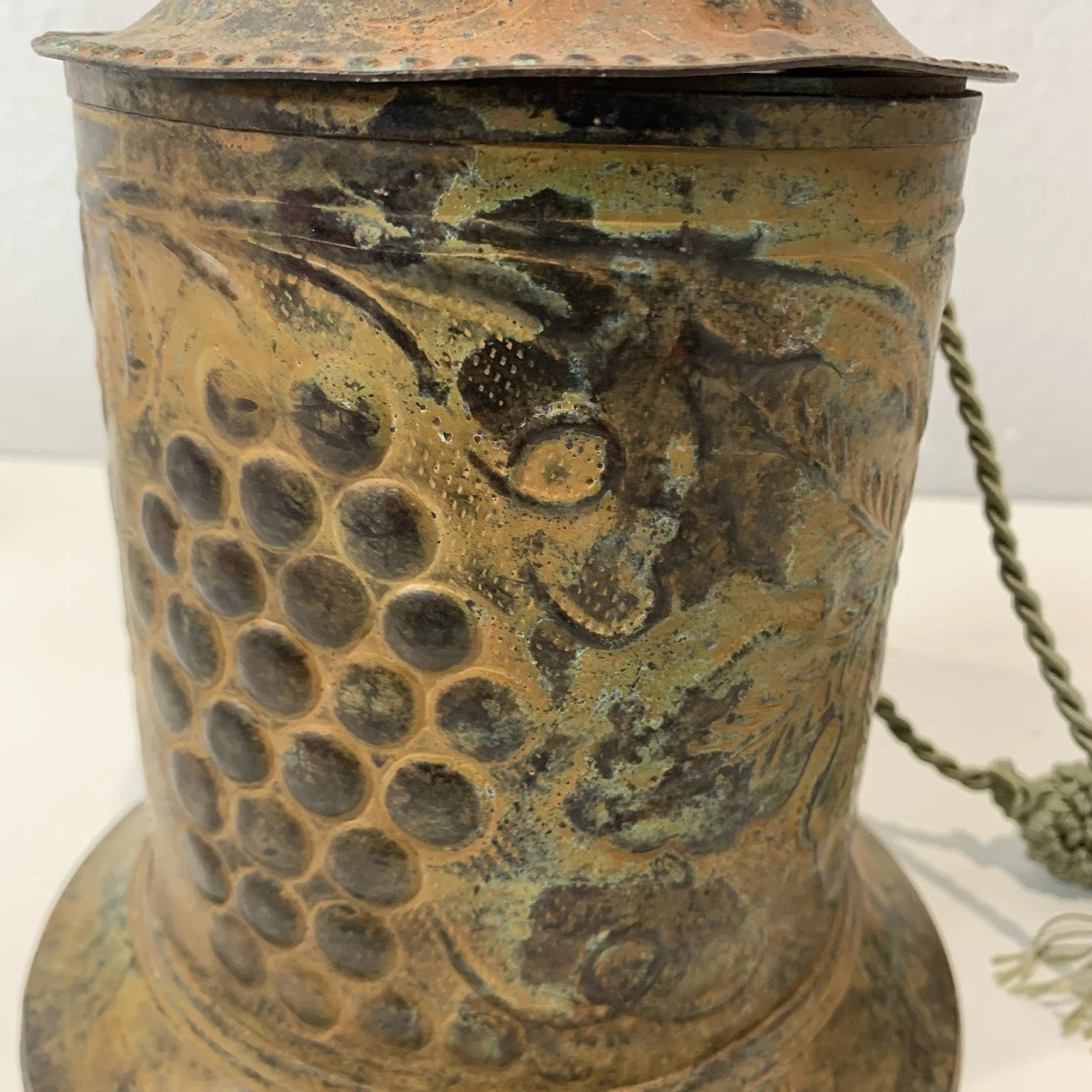 Japanese Style Tea Tin Canister Caddy With Decorative Rope