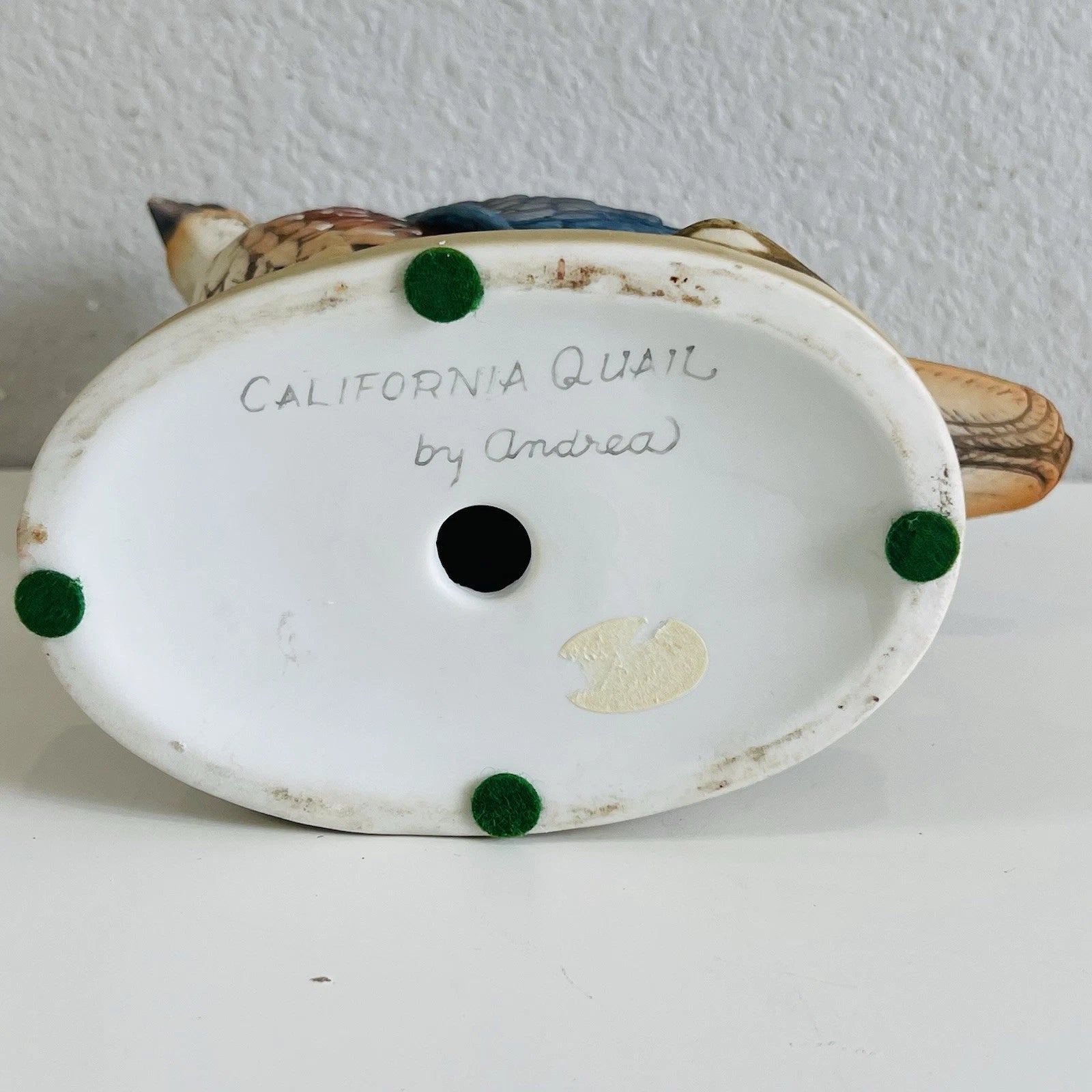 Vintage California Quail Bird Figurine Andrea By Sadek Missing Topknot Decor