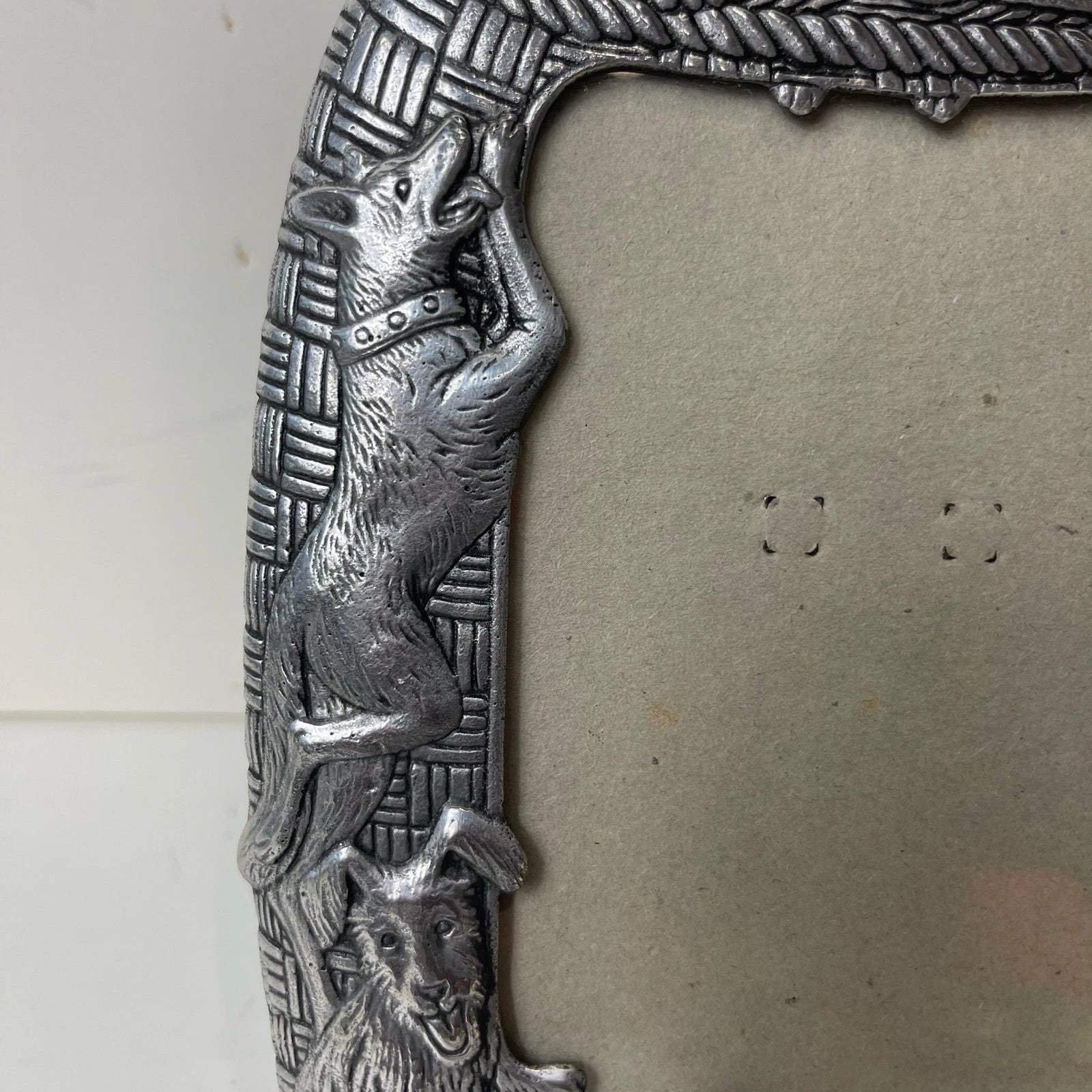 Arthur Court's 1987 Vintage Dog-Themed 5x7 Silver-Tone Picture Frame