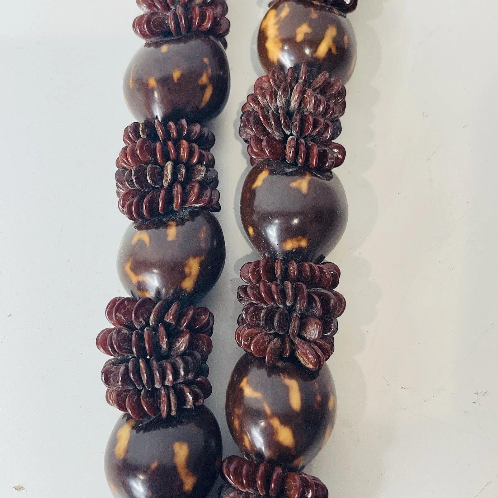 HAWAIIAN Brown Kukui Nut Necklace Fashion Statement Accessory Artisan Style