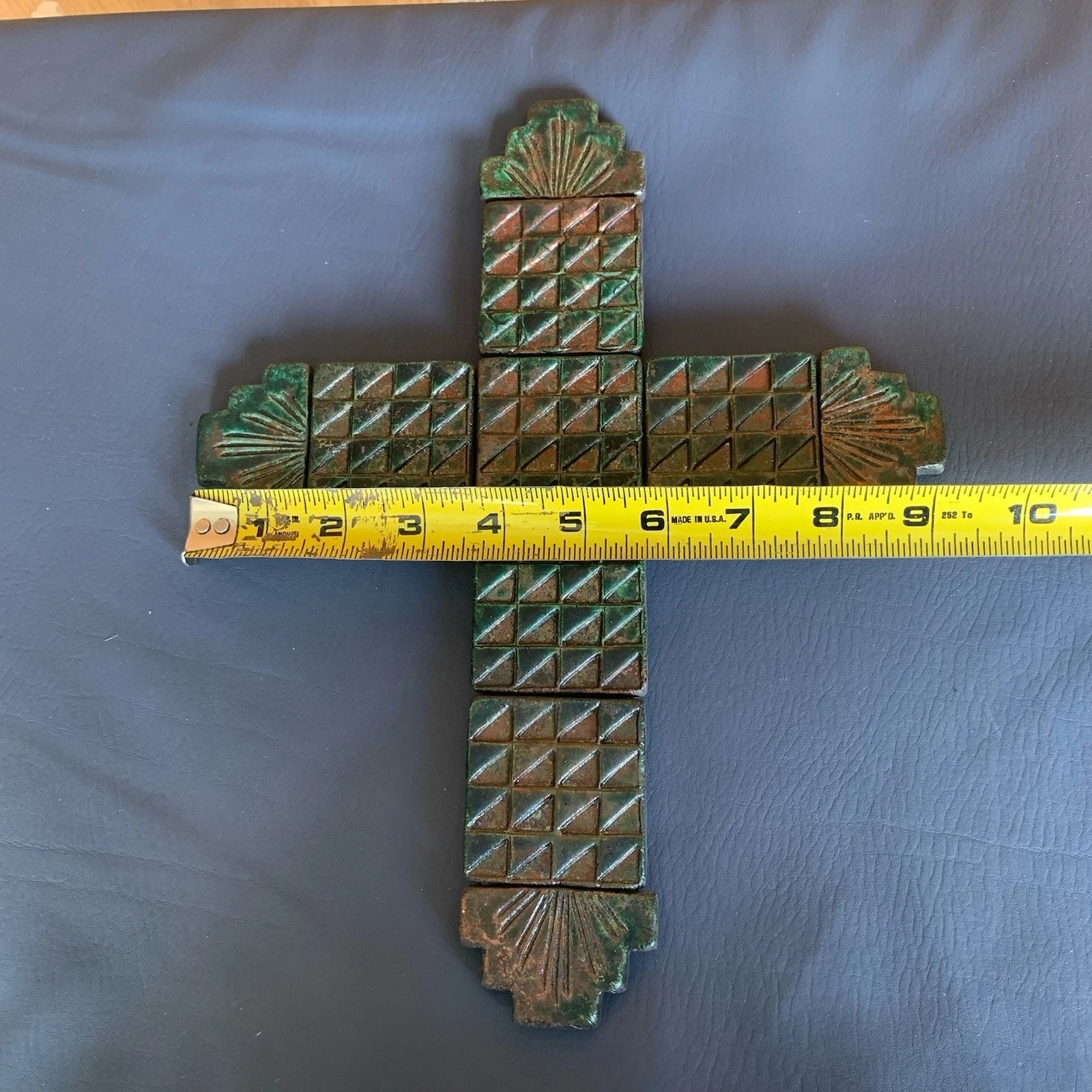 Religious Cross Wall Decor Metallic Wood