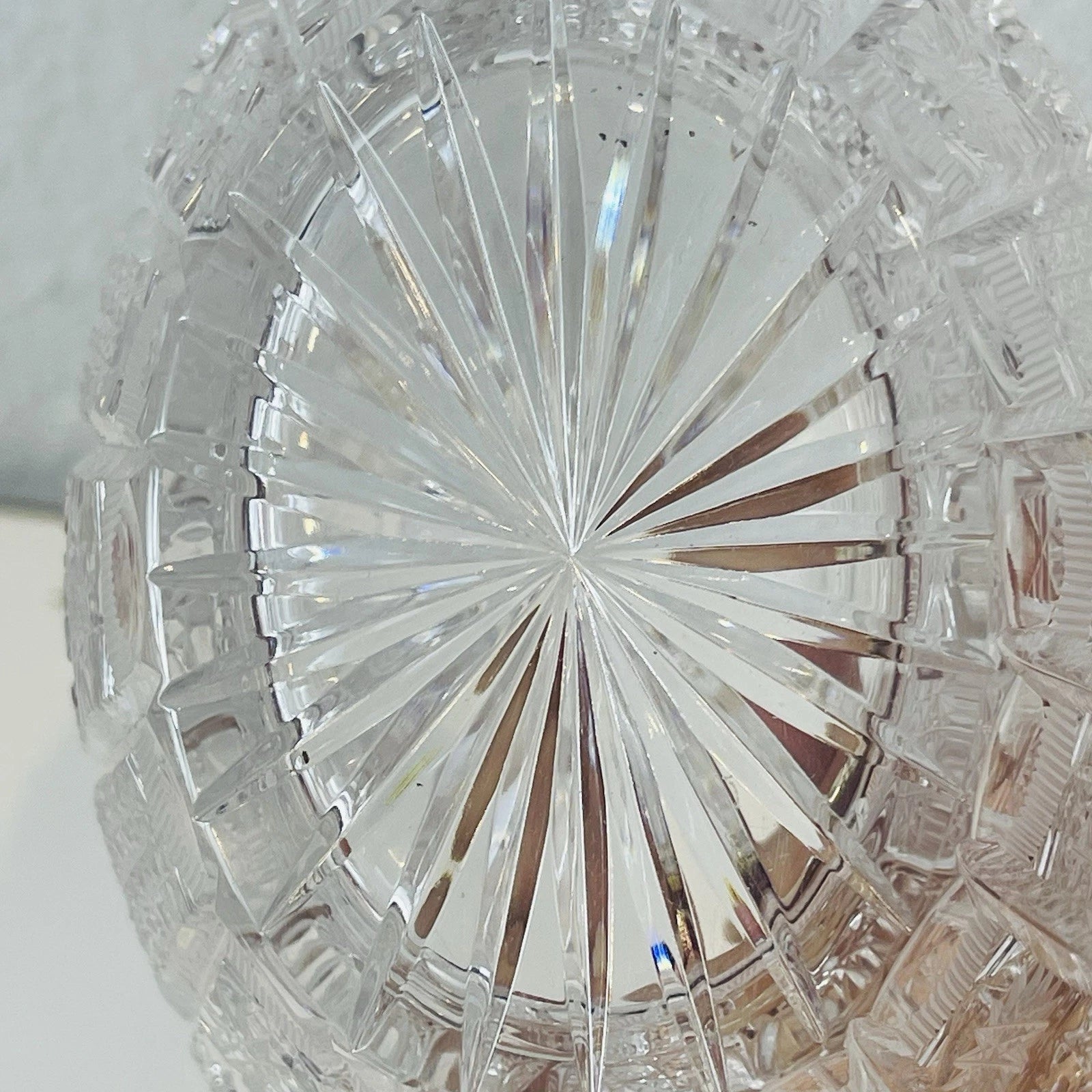 Bohemia Hand Cut Glass Basket - Flower Base - Vintage Home Decor - No Box