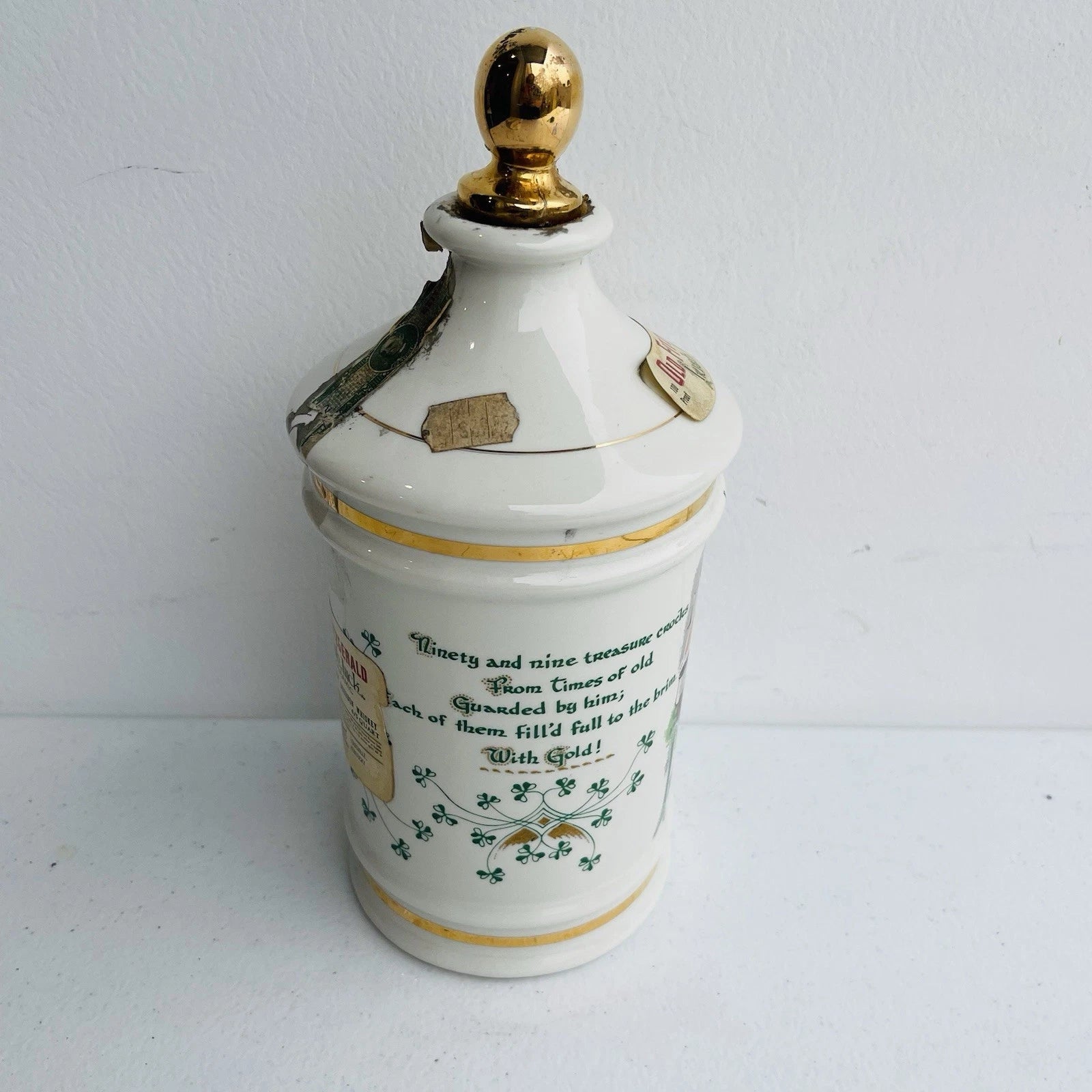 Old Fitzgerald Collector Irish Luck Porcelain Decanter Stitzel Weller