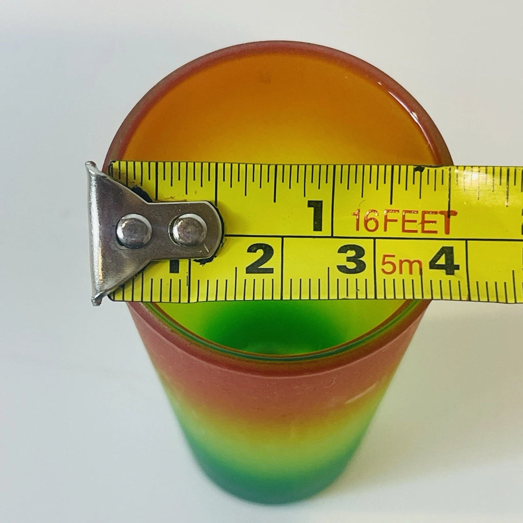 Set of 6 Mid Century Modern Yellow Green Orange Beverage Shot Glasses Party Serverware
