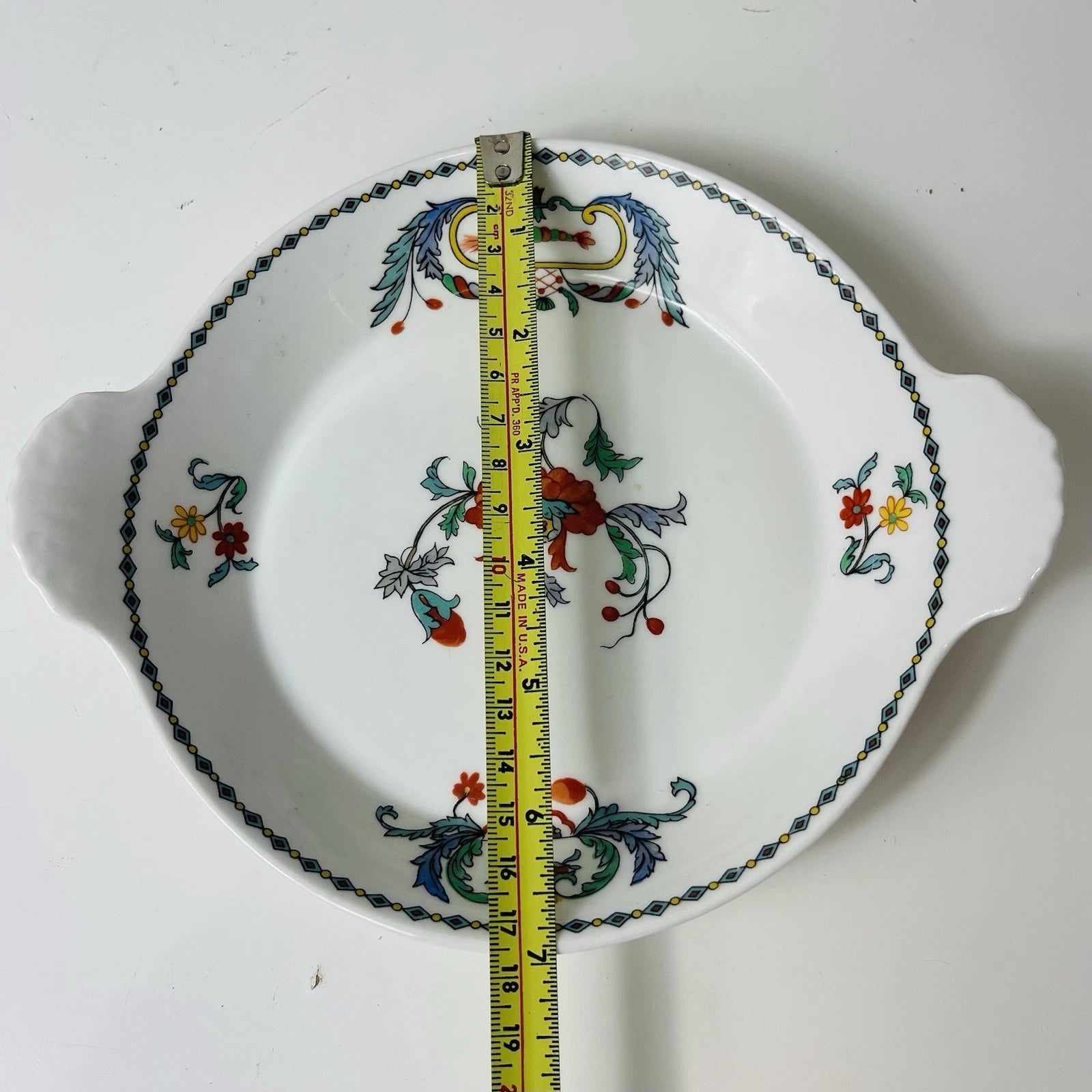Vintage Porcelaine de Paris Pavot Plate With Handles Multicolor Floral Decor