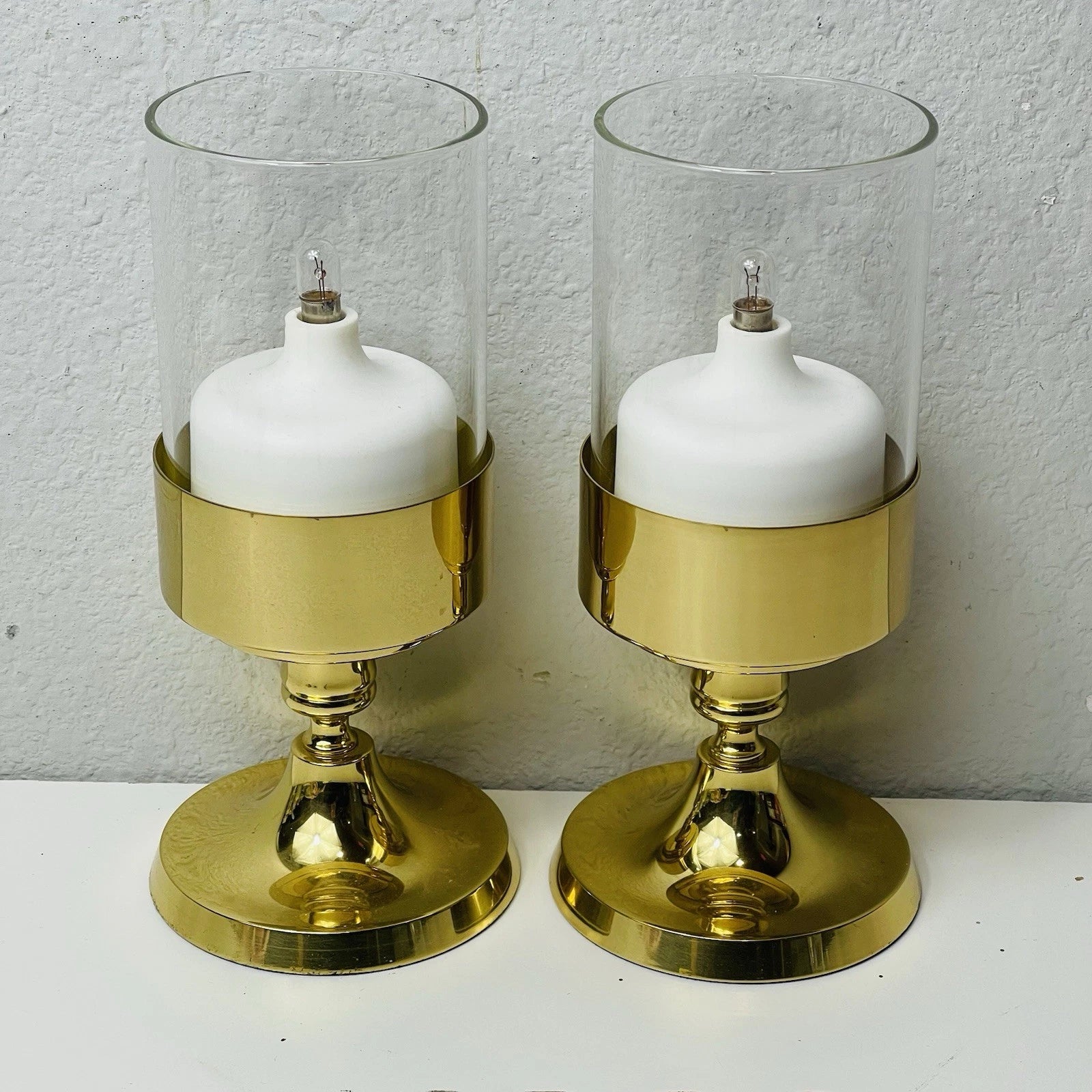 Accent Gold Glass Cup Candle Holder Wedding Party Table Event Anniversary Set 2
