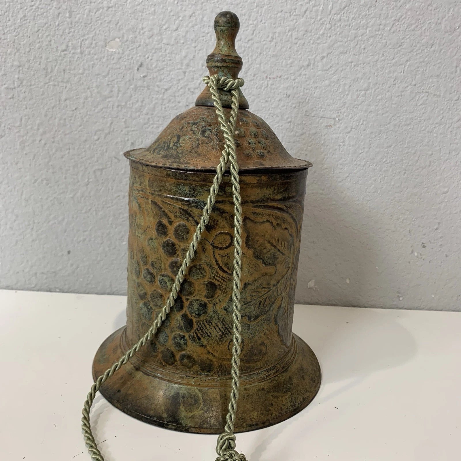 Japanese Style Tea Tin Canister Caddy With Decorative Rope