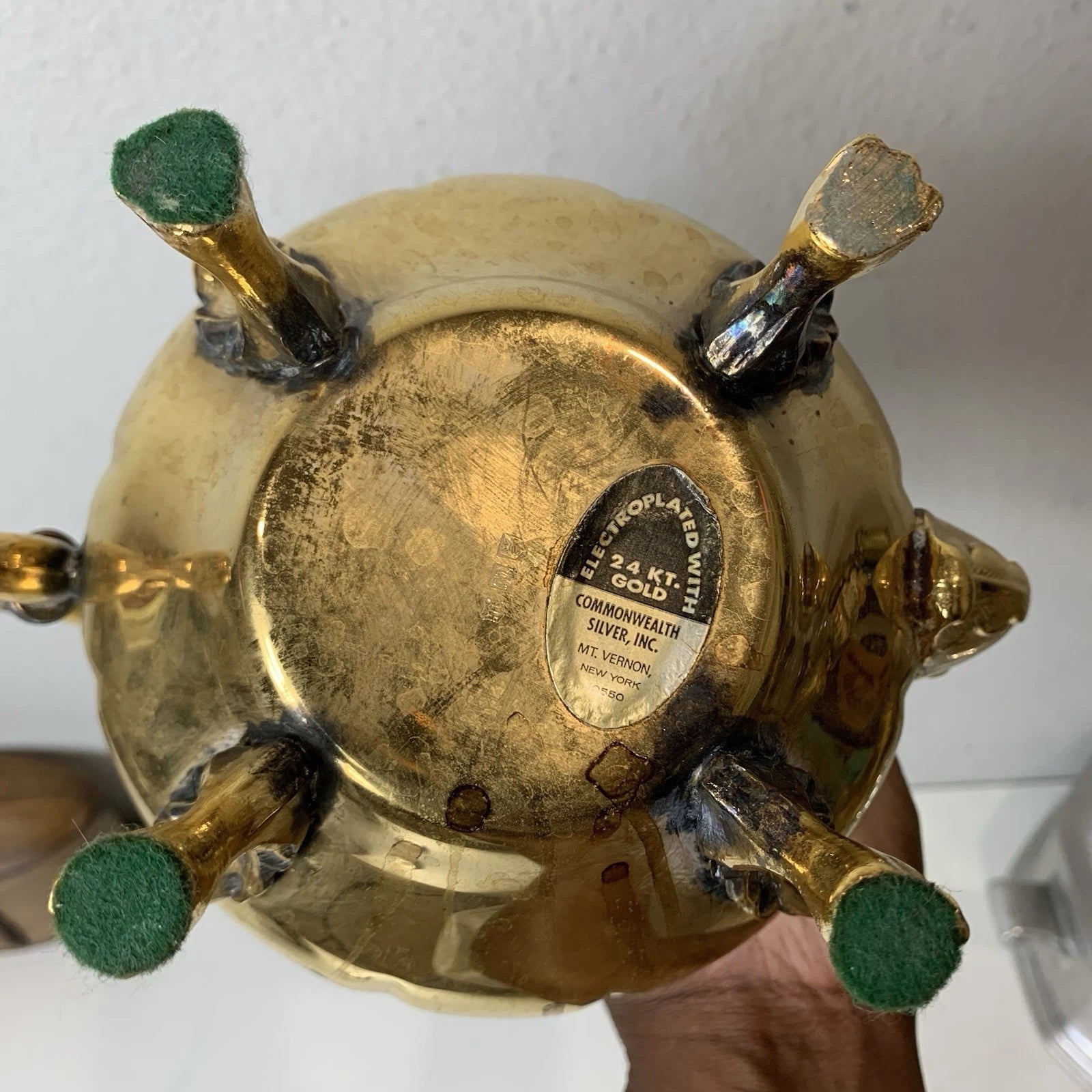 Vintage Commonwealth Silver Inc Gold 24k Electroplated Teapot