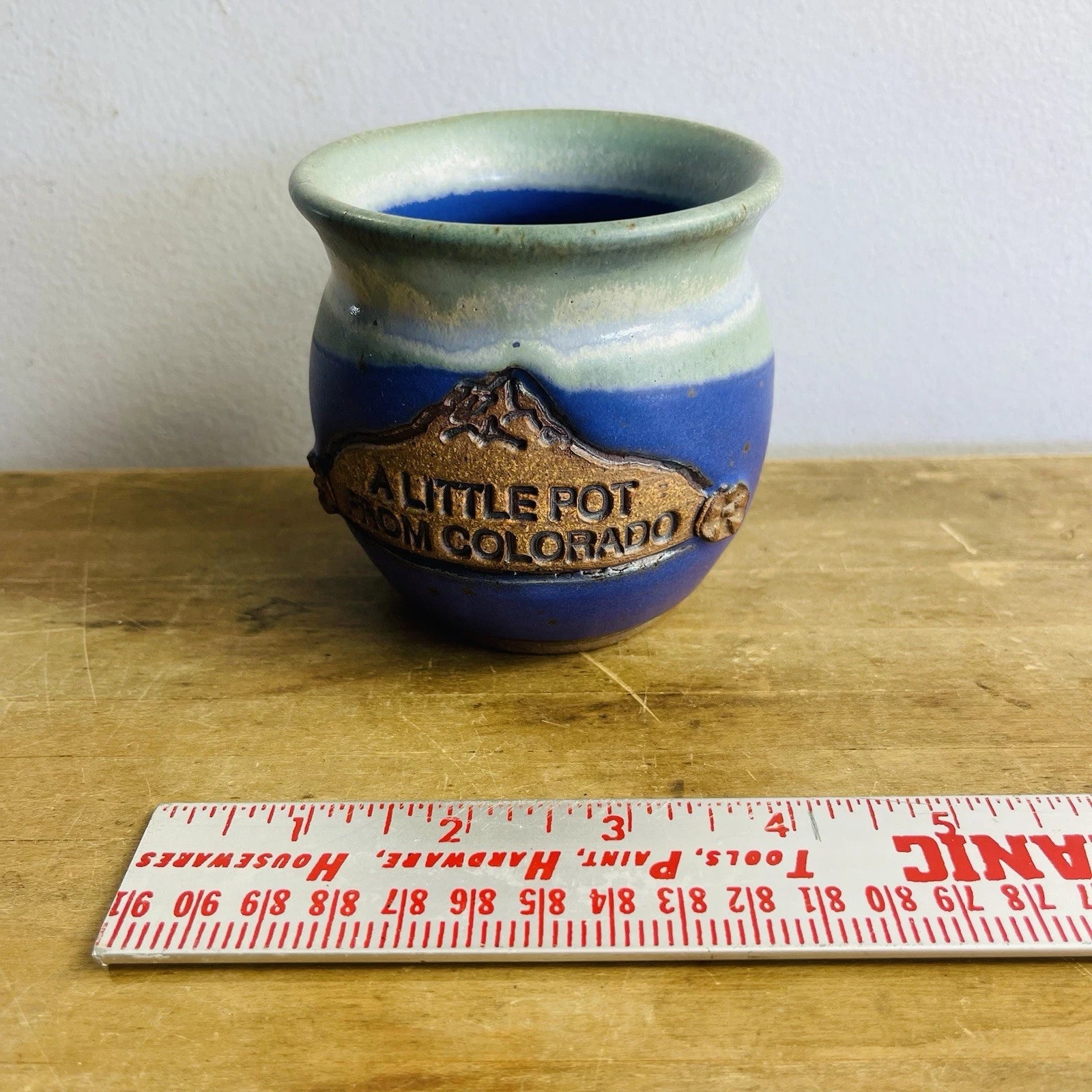 Colorado Blue Pottery Mini Pot Planter - Adorable Trinket Jar.