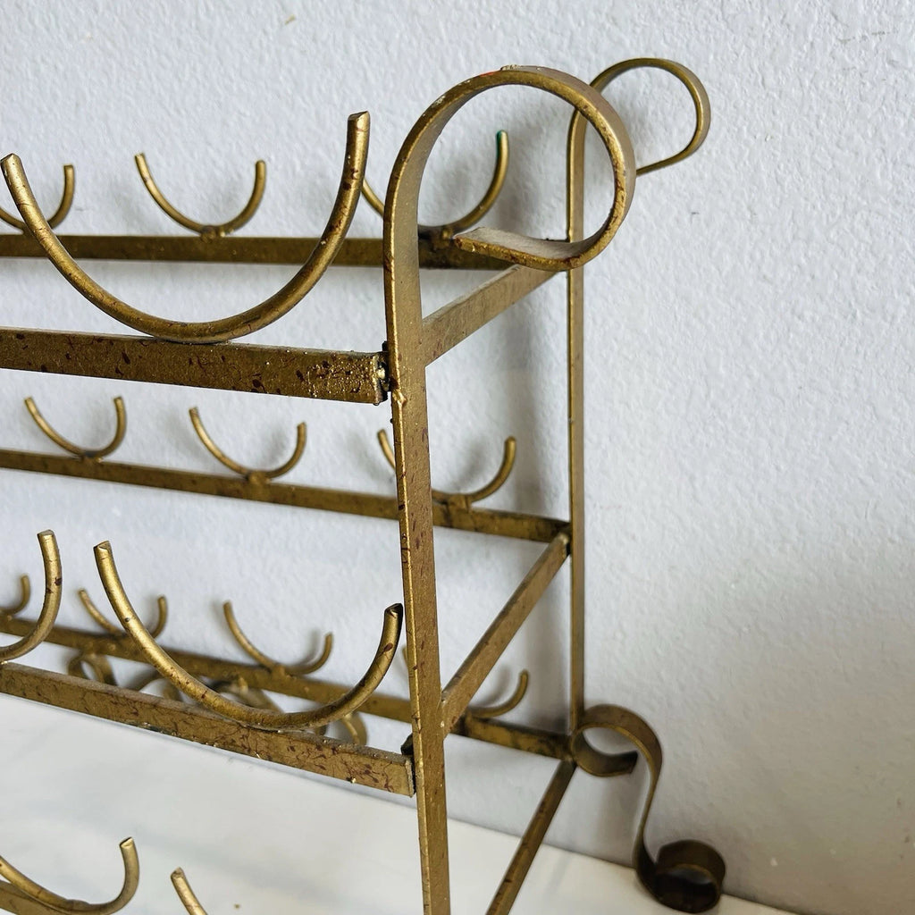 Counter Top Metal Bottle Wine Rack Shelf Multipurpose Accent Home Office Decor