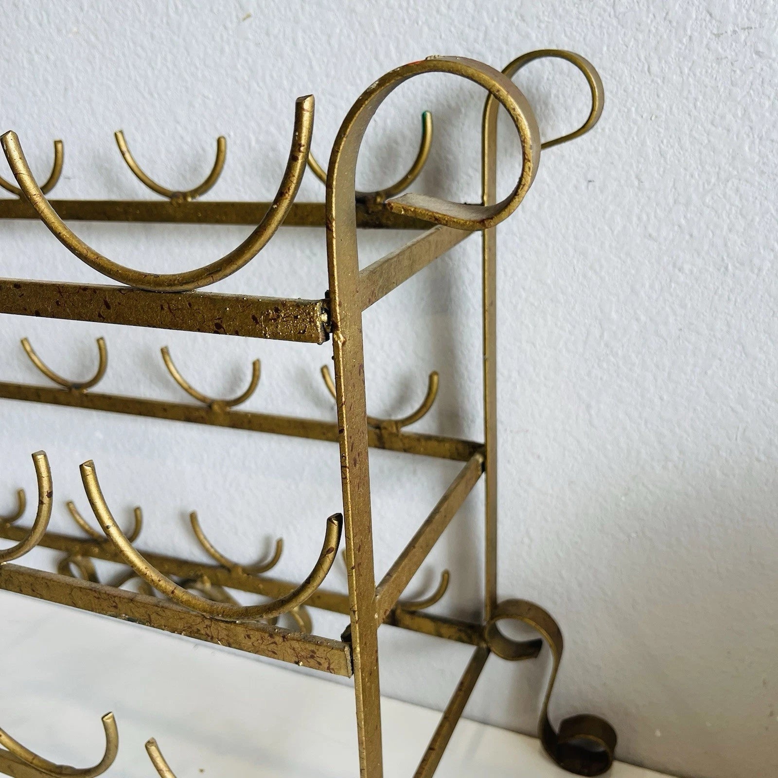 Counter Top Metal Bottle Wine Rack Shelf Multipurpose Accent Home Office Decor