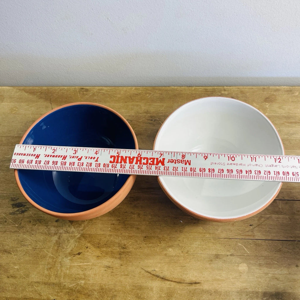 Hand-Painted Glazed Terracotta Pinch Bowls - Set of 2
