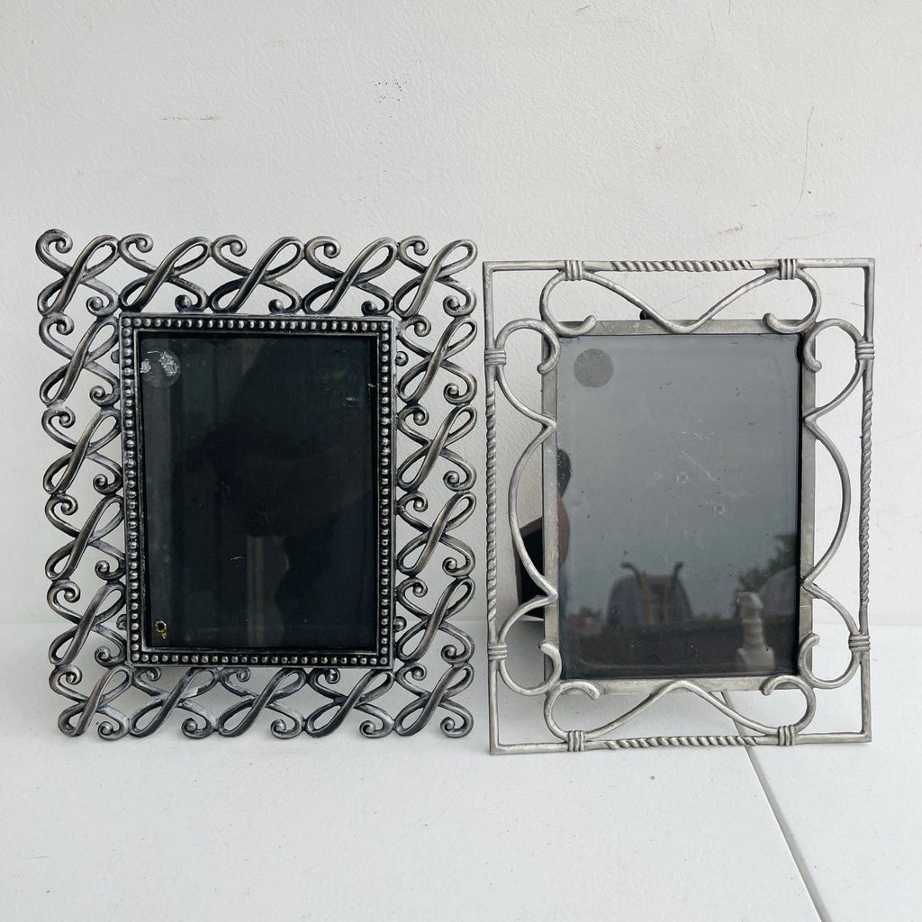 Decorative Metal Photo Frames Set Of 2 Free Standing Accent Home Office Decor