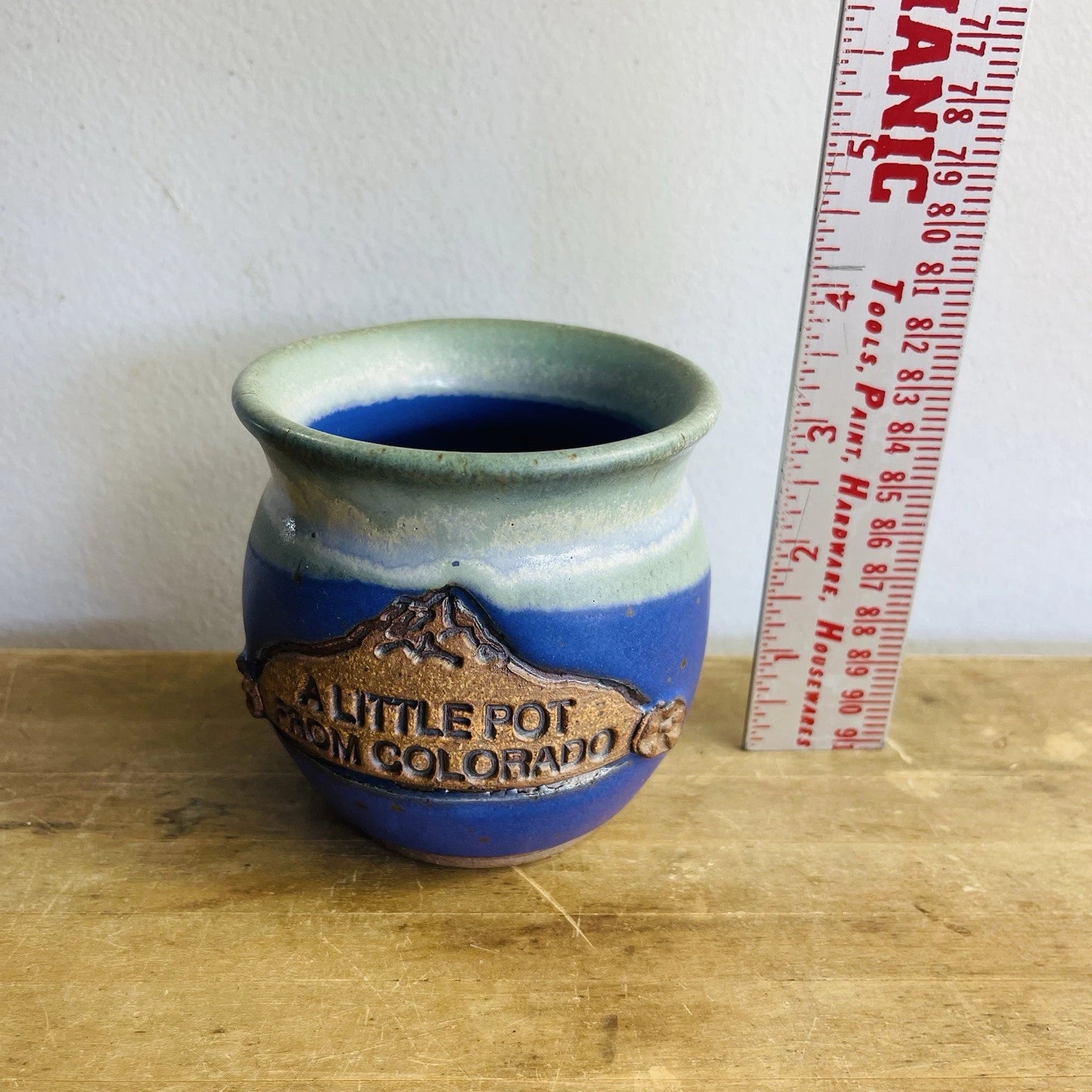 Colorado Blue Pottery Mini Pot Planter - Adorable Trinket Jar.