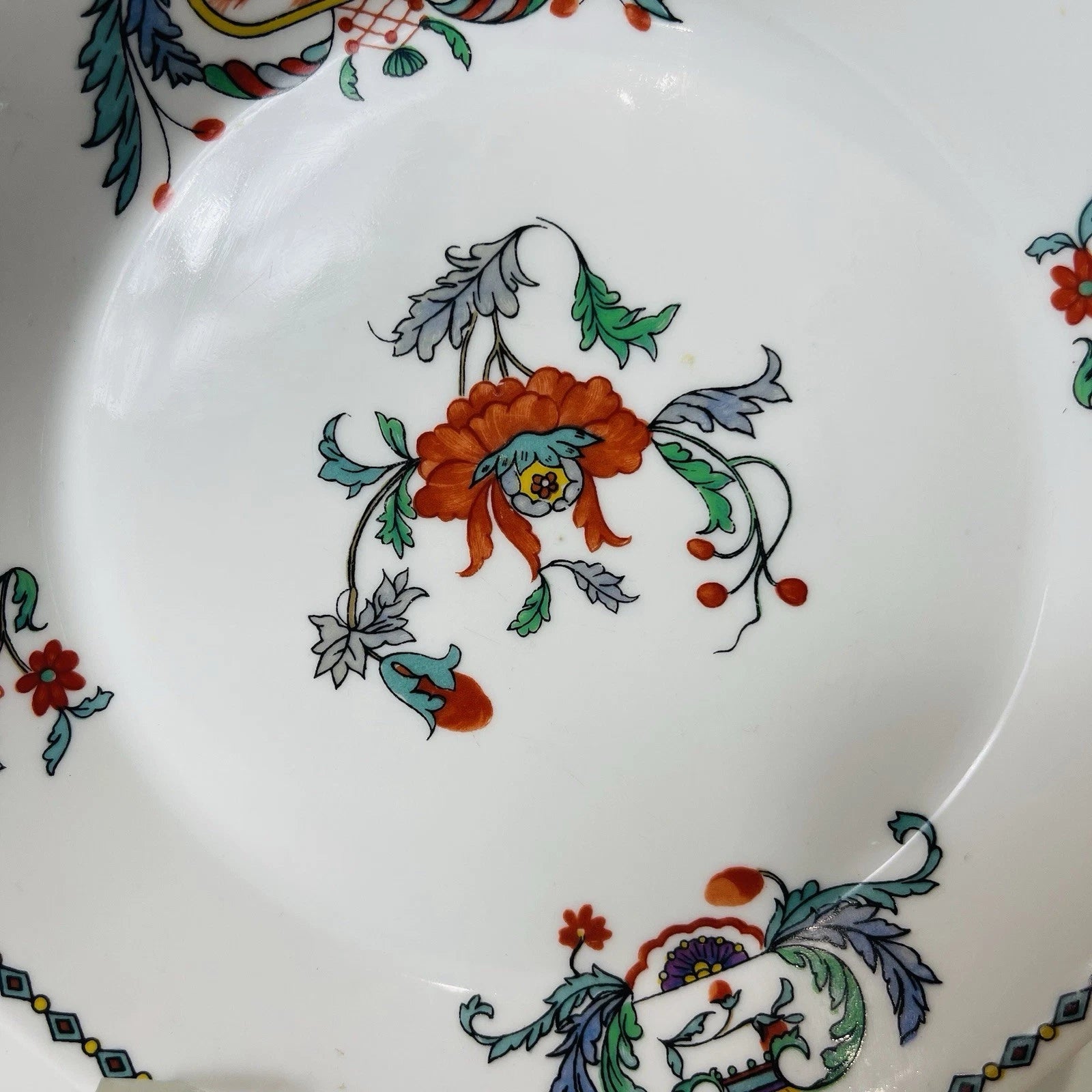 Vintage Porcelaine de Paris Pavot Plate With Handles Multicolor Floral Decor