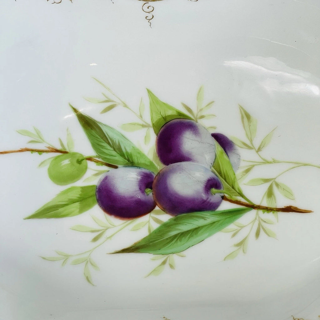 Royal Worcester Style Eve Sham Gold Eared Oval Tray Platter Accent Decorative