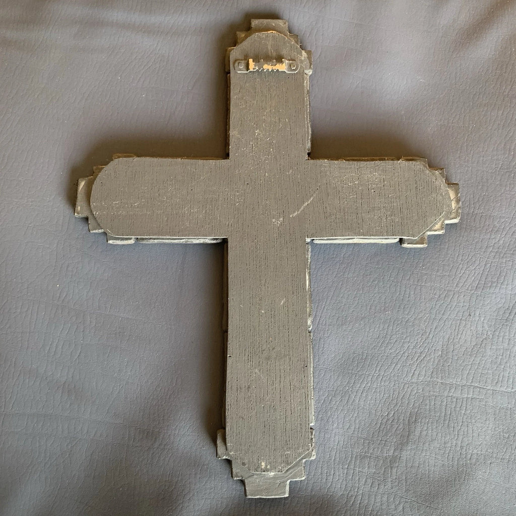 Religious Cross Wall Decor Metallic Wood