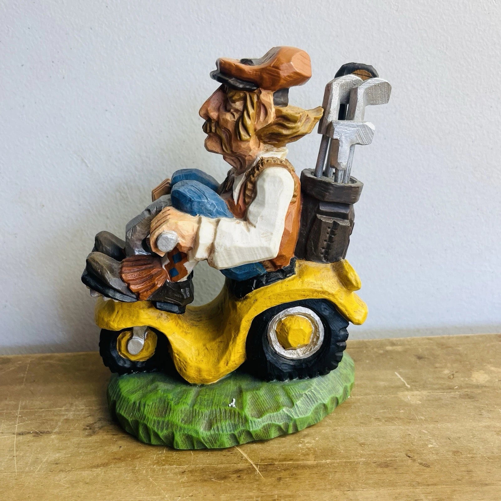David Frykman Golf Figurine: Player on Cart Miniature Statue