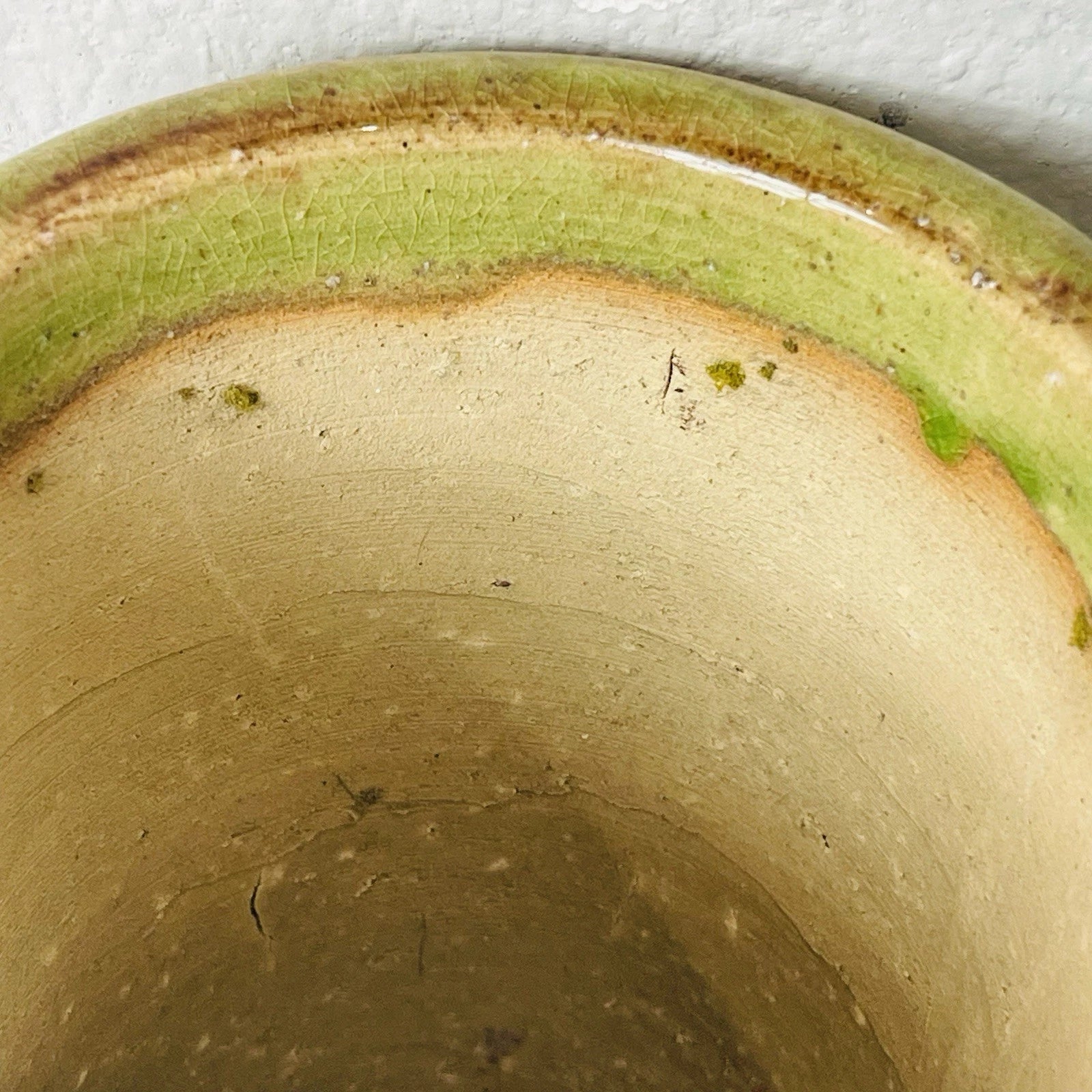 Hosley TM Art Pottery Vase Drip Crystalline Gloss Rustic Brown and Green Glaze