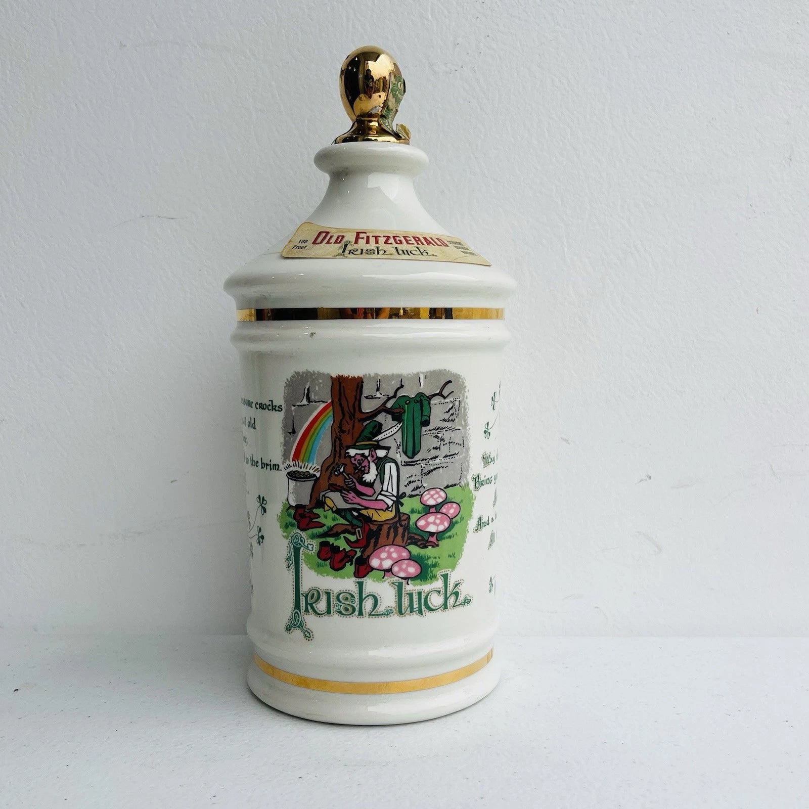 Old Fitzgerald Collector Irish Luck Porcelain Decanter Stitzel Weller