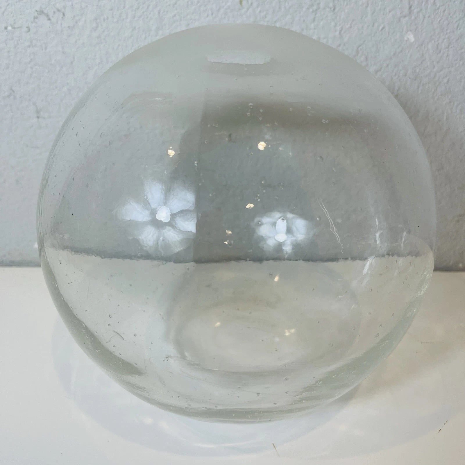 Lazy Susan Vase Decanter Frosted Glass Clear Kitchen Decor Mid Century Modern