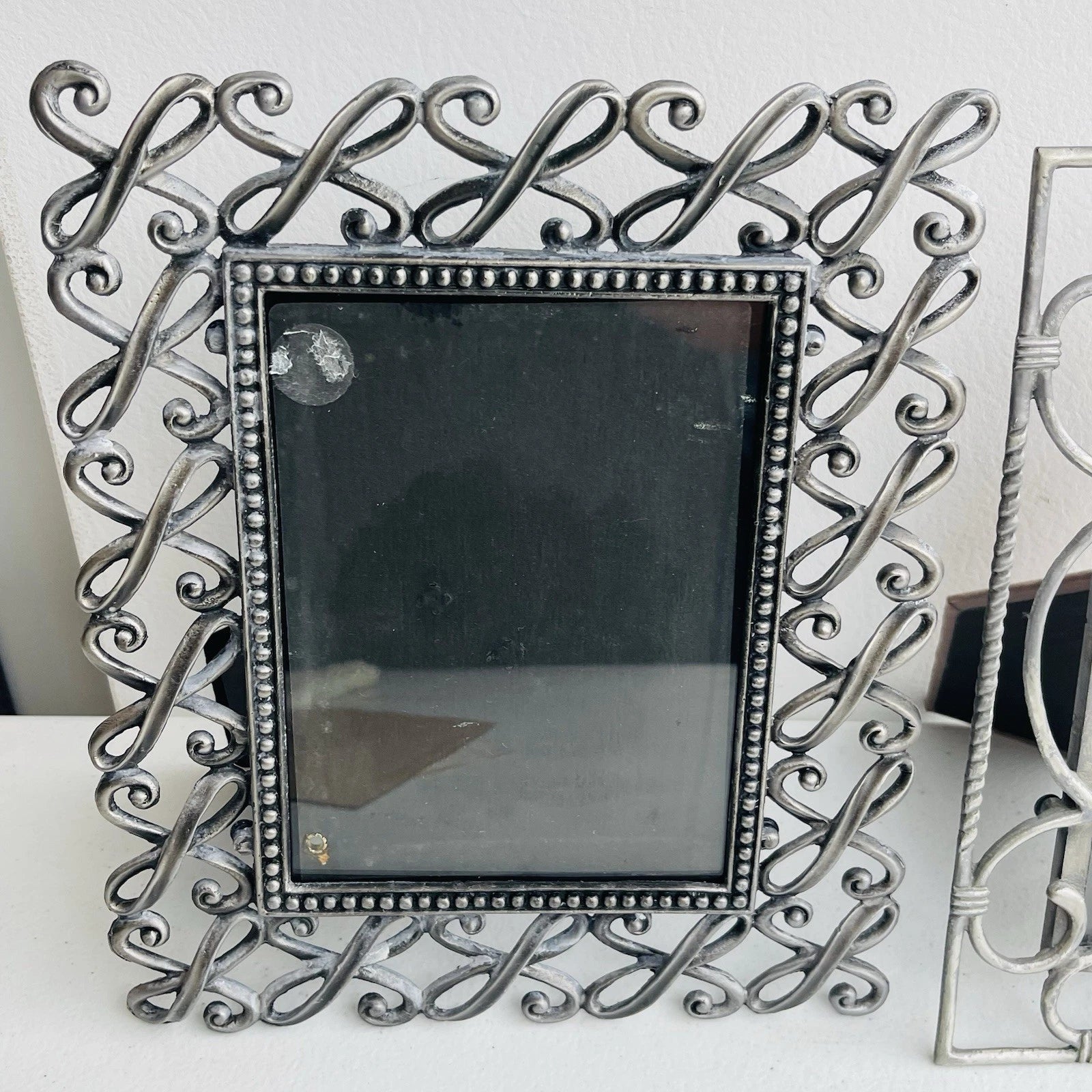 Decorative Metal Photo Frames Set Of 2 Free Standing Accent Home Office Decor