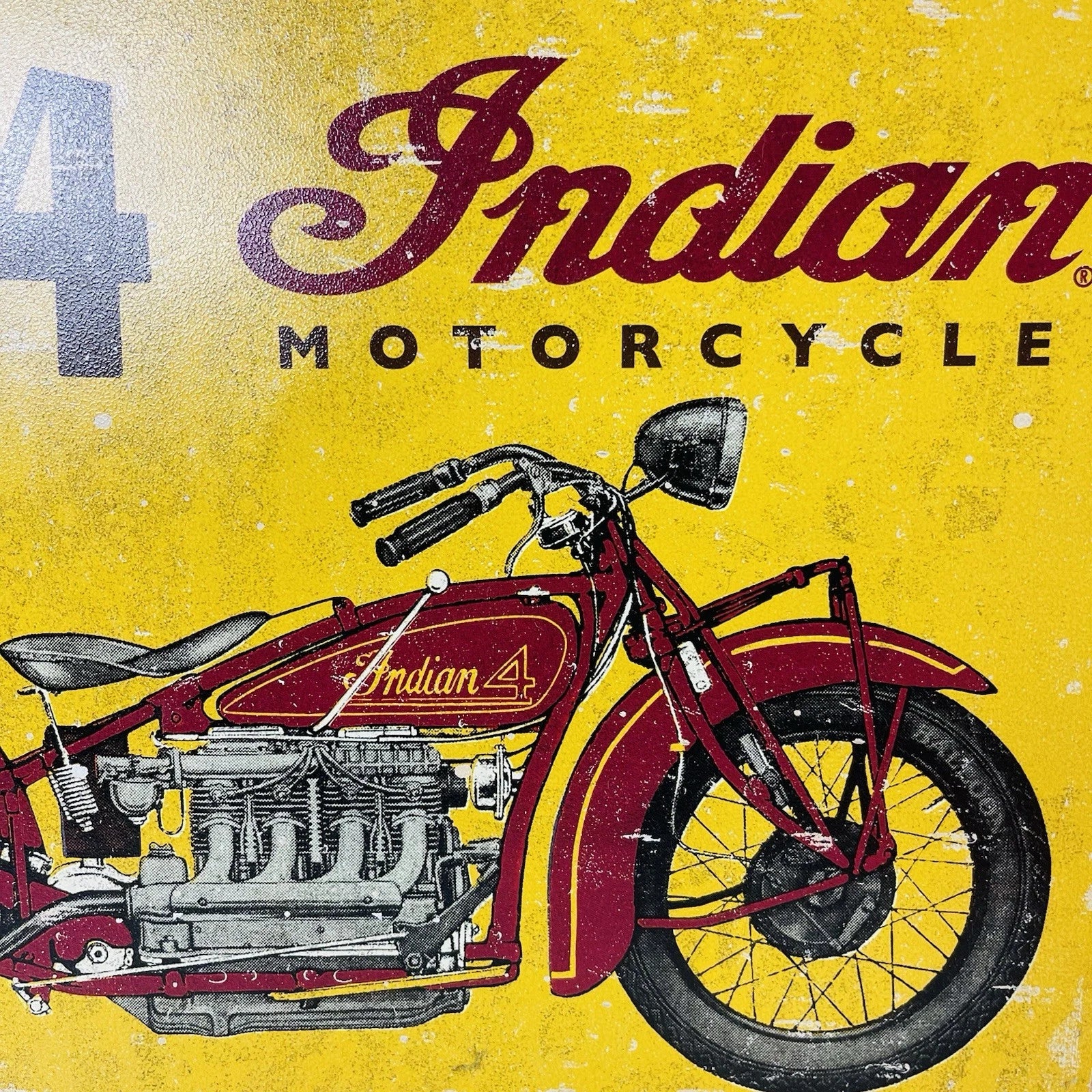 Tin Sign Decorative Sign 1934 Indian Motorcycle Accent Decor