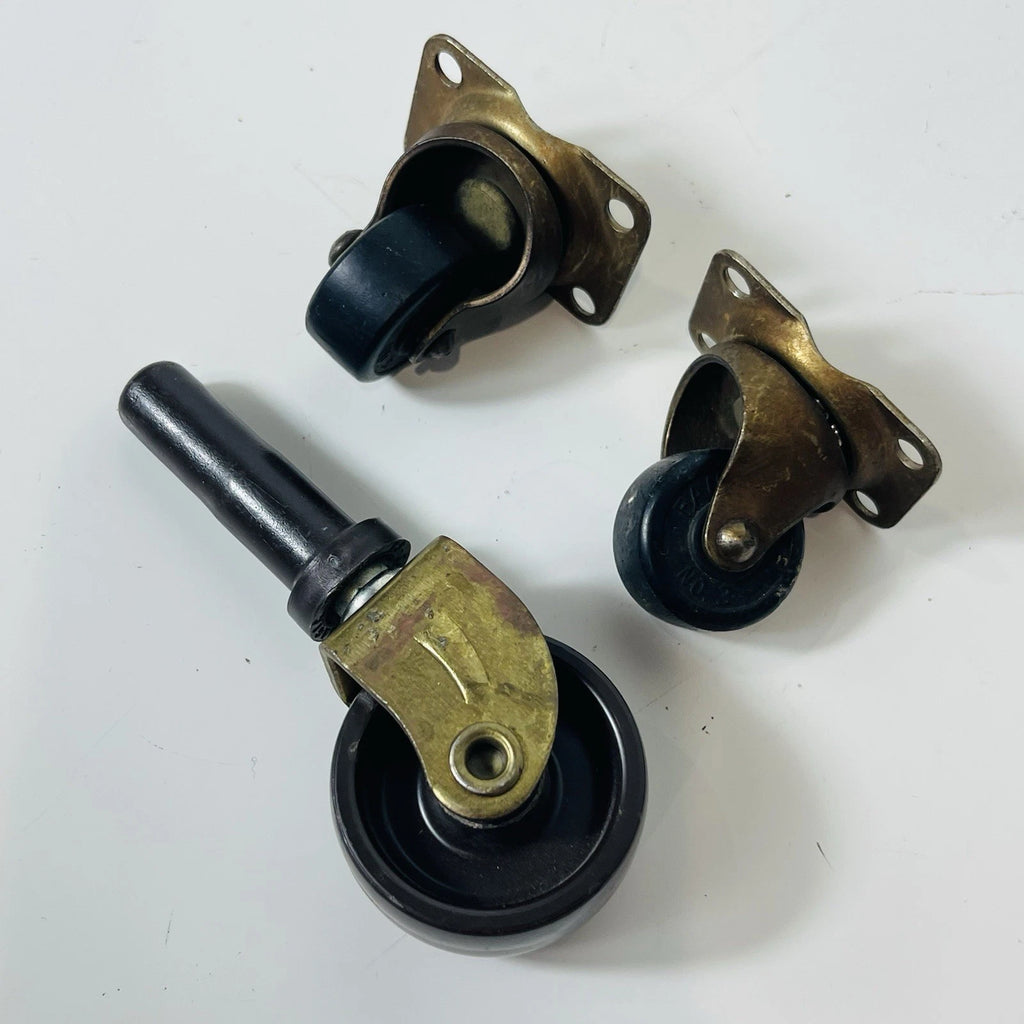 Heavy-Duty Swivel Caster Set: 3 Rubber Wheels on Stem - Mix & Match Options