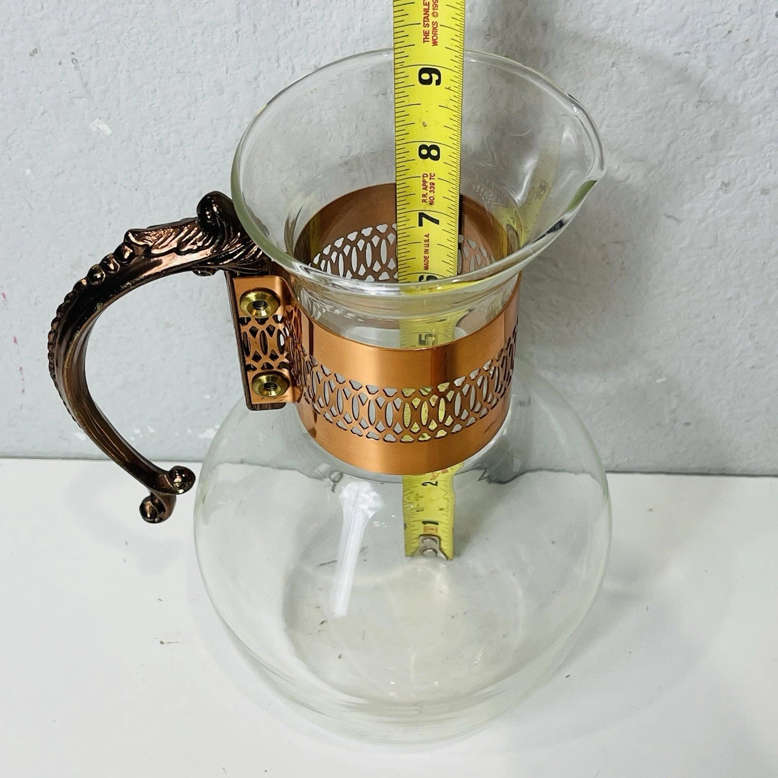Vintage Copper & Brass Coffee/Tea Carafe with Lid – Home & Office Décor for Arts & Crafts Enthusiasts