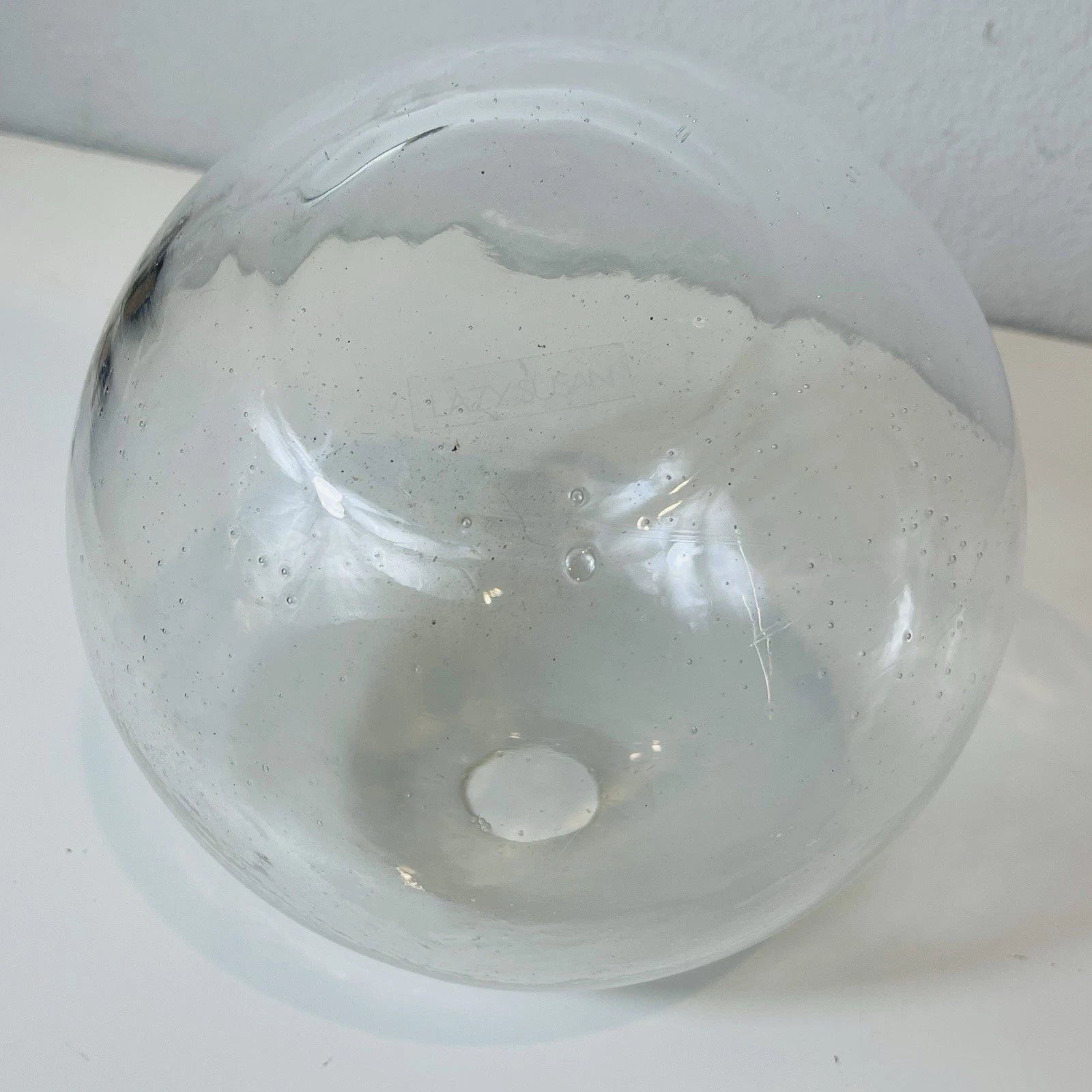 Lazy Susan Vase Decanter Frosted Glass Clear Kitchen Decor Mid Century Modern